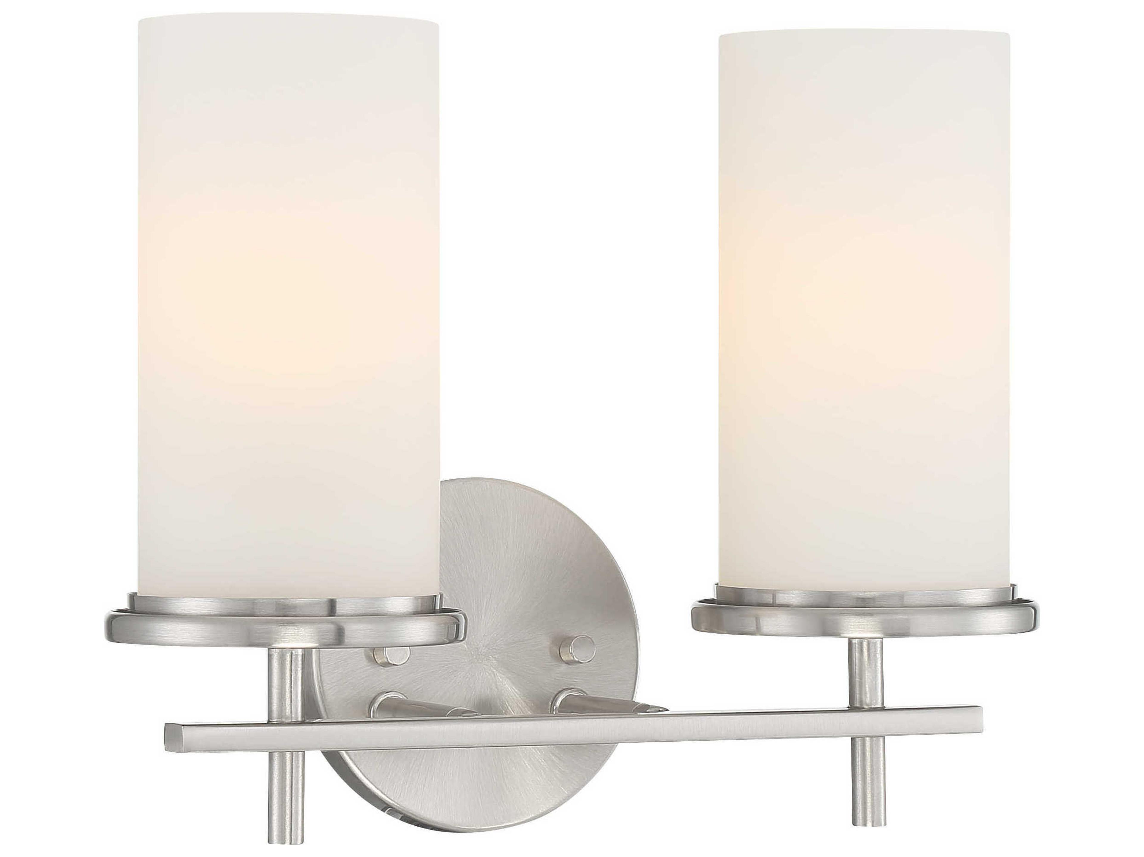 Minka Lavery Haisley 2-Light Brushed Nickel Glass Vanity Light