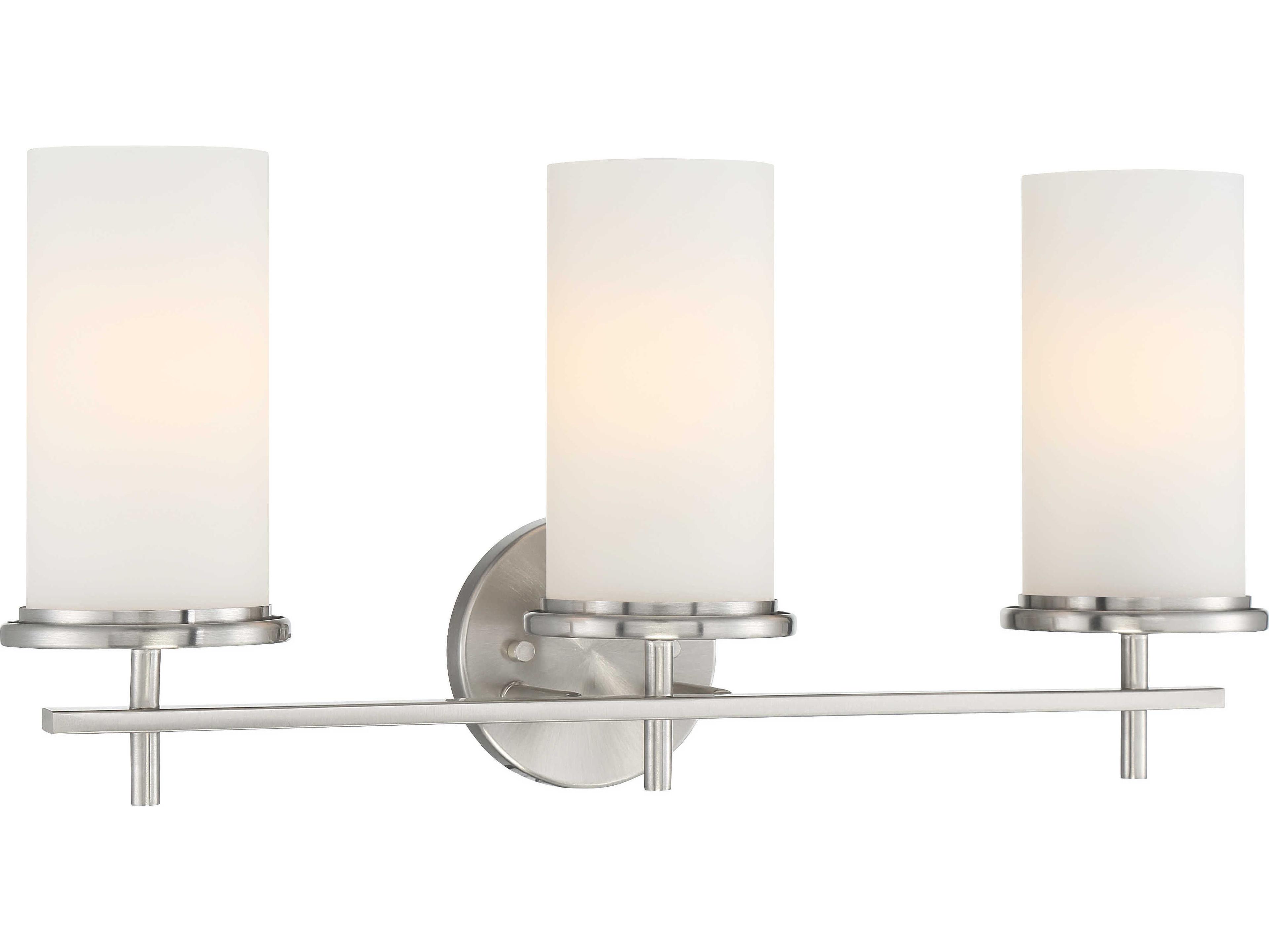 Minka Lavery Haisley 3-Light Brushed Nickel Glass Vanity Light