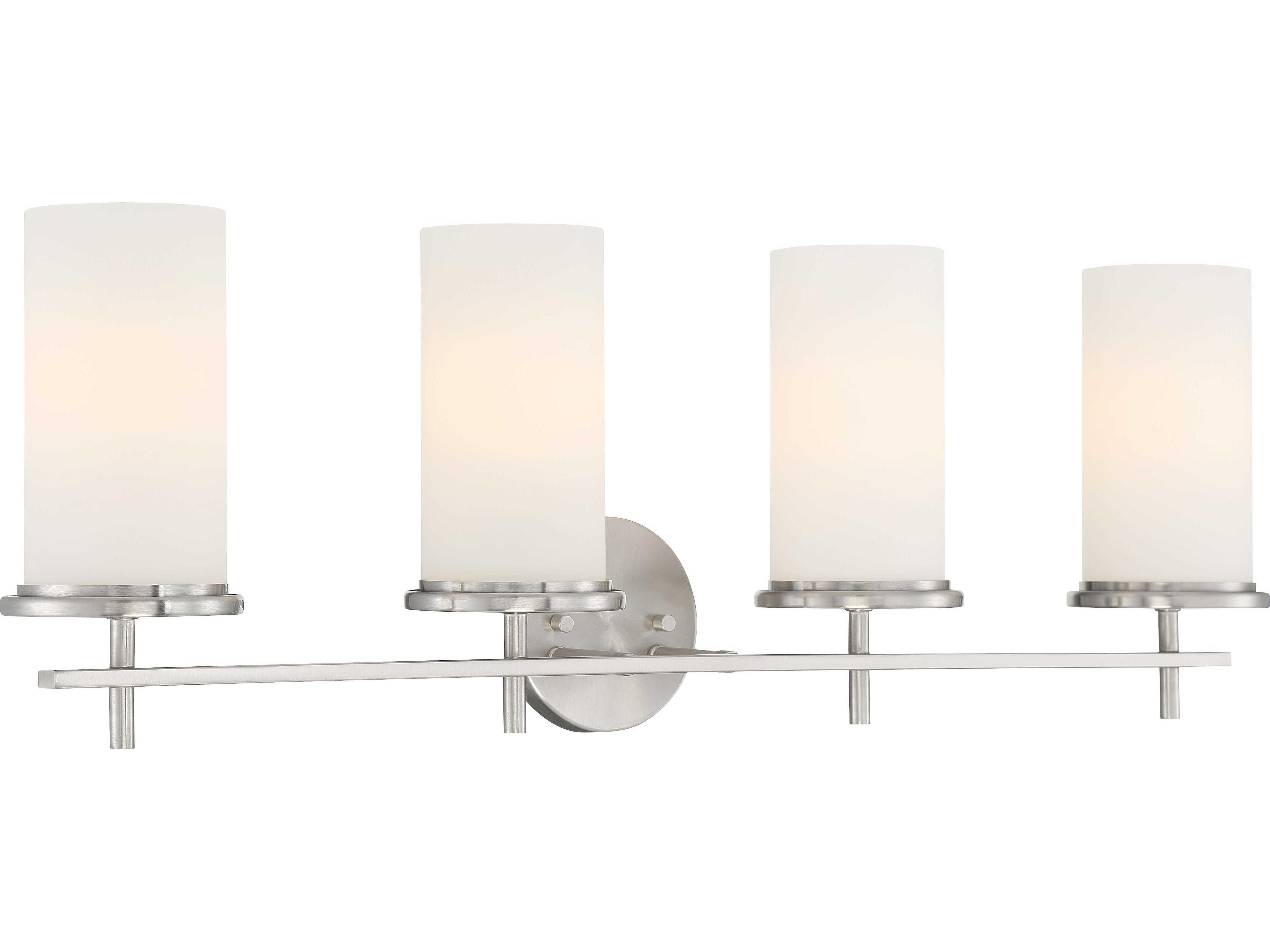 Minka Lavery Haisley 4-Light Brushed Nickel Glass Vanity Light