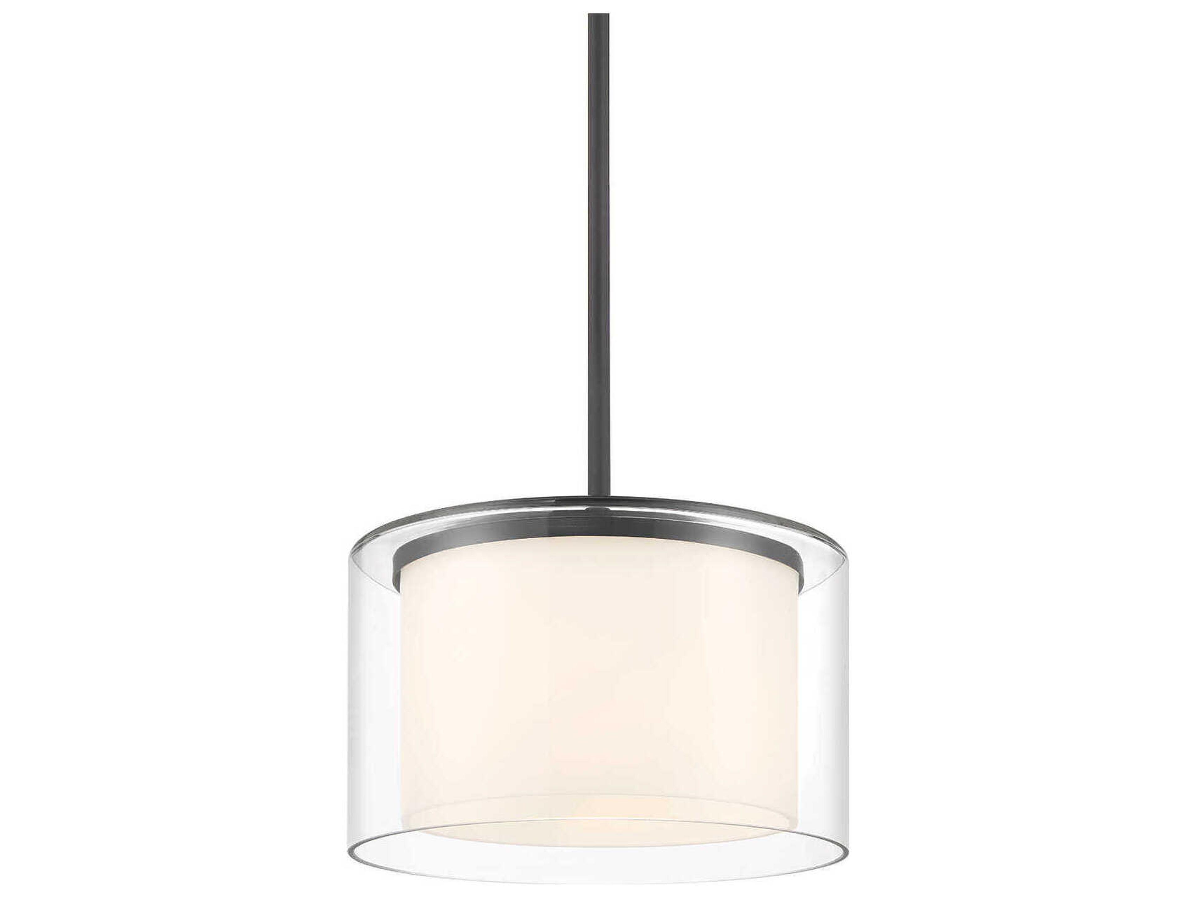 Minka Lavery Overland Park 1-Light Coal Black Glass Mini Pendant