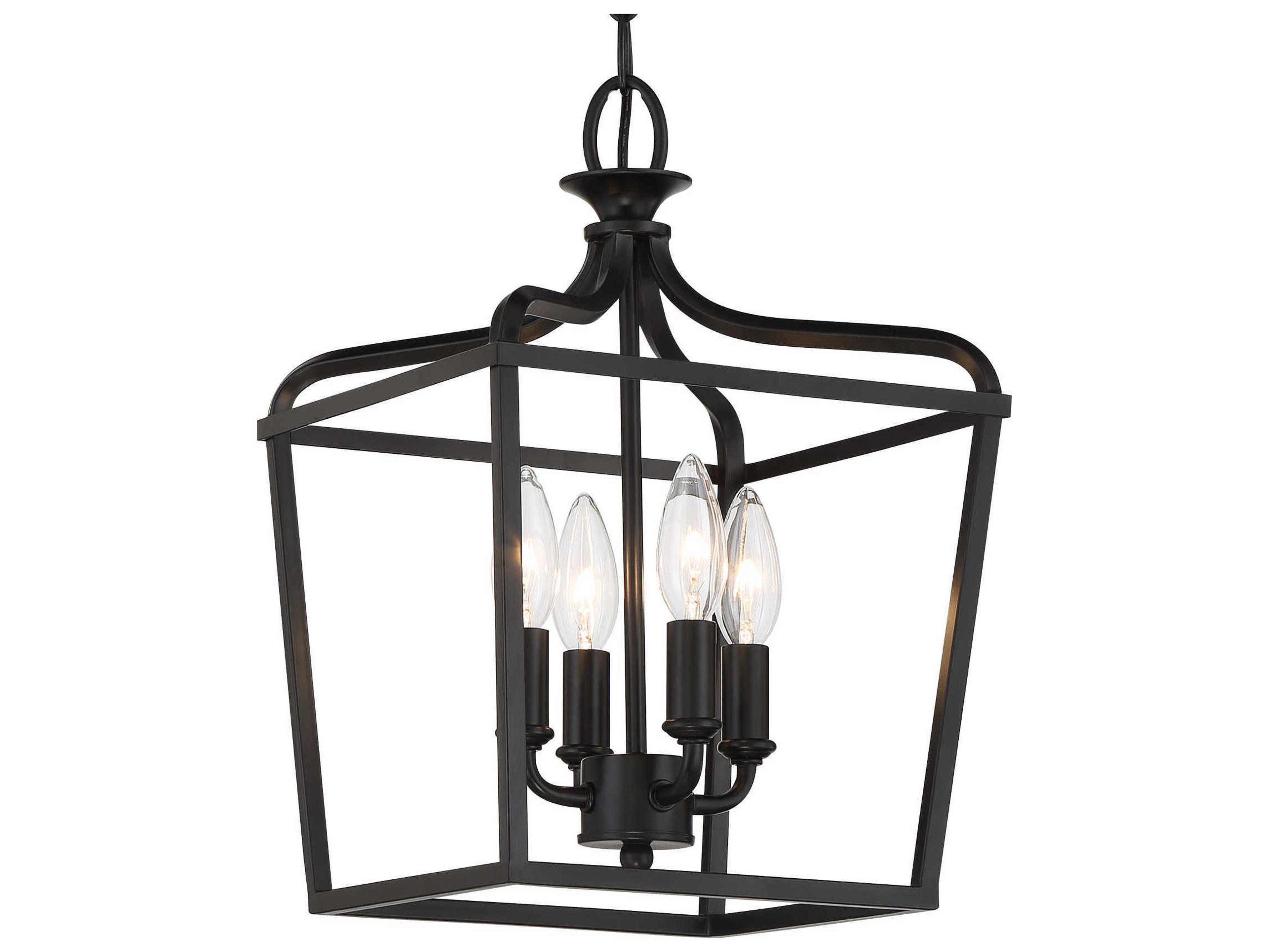 Minka Lavery Laurel Estate 4-Light Coal Black Pendant