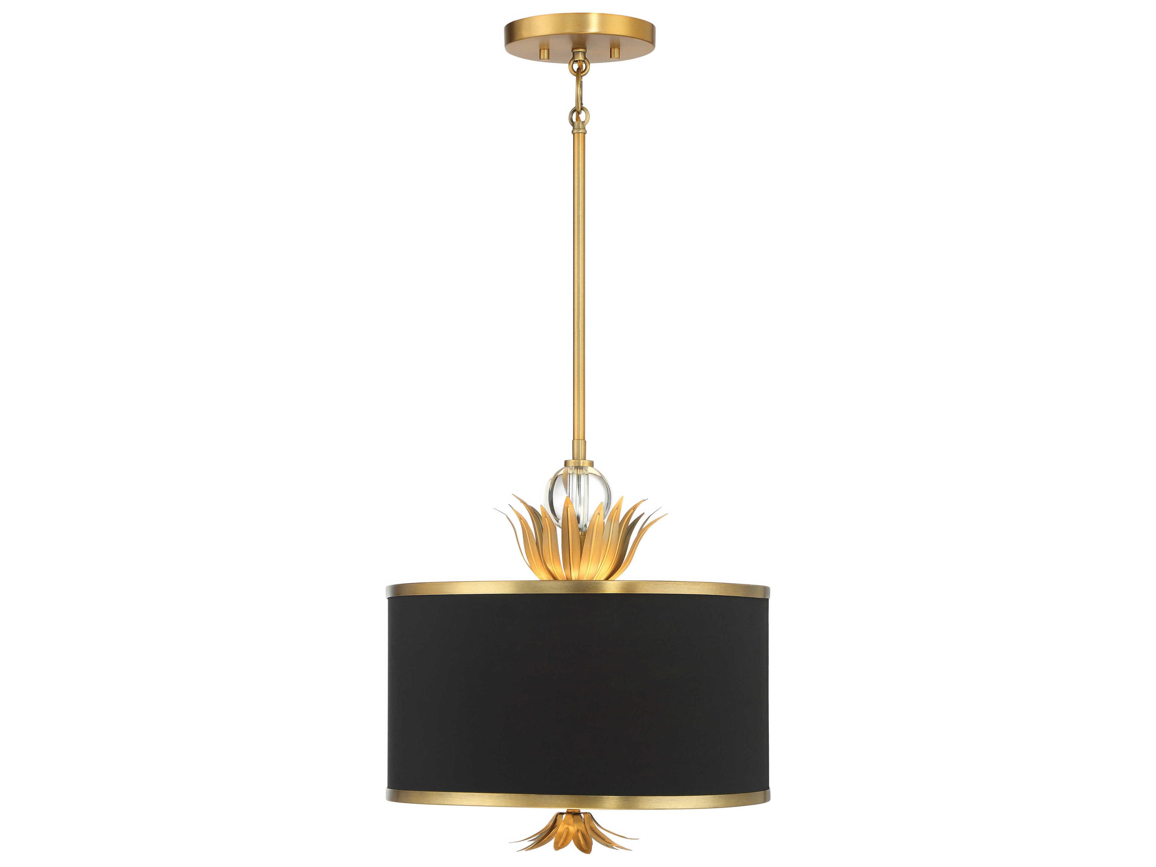 Minka Lavery Caprio 3-Light Natural Brushed Brass Drum Pendant