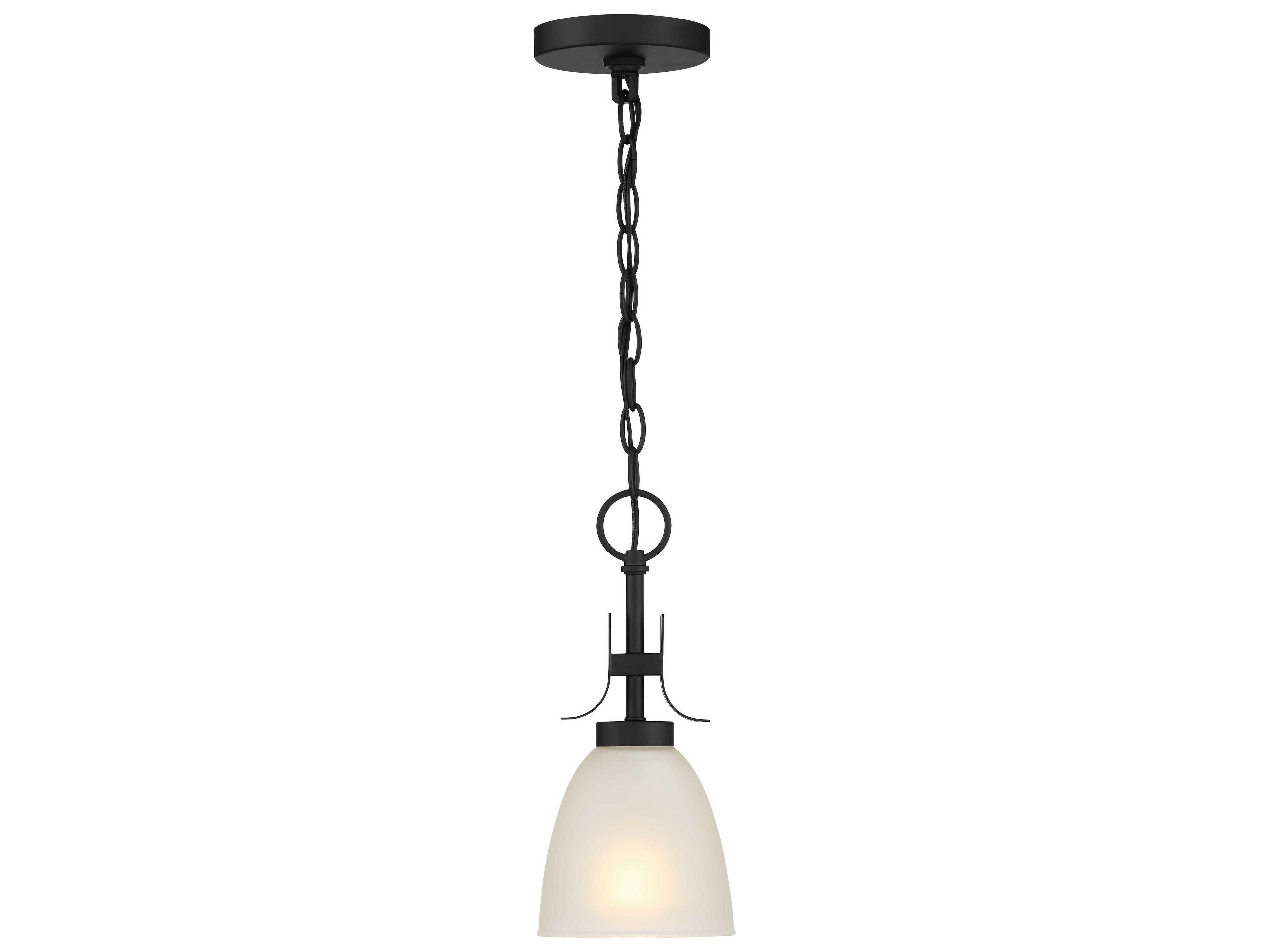 Minka Lavery Kaitlen 1-Light Coal Black Glass Bell Mini Pendant