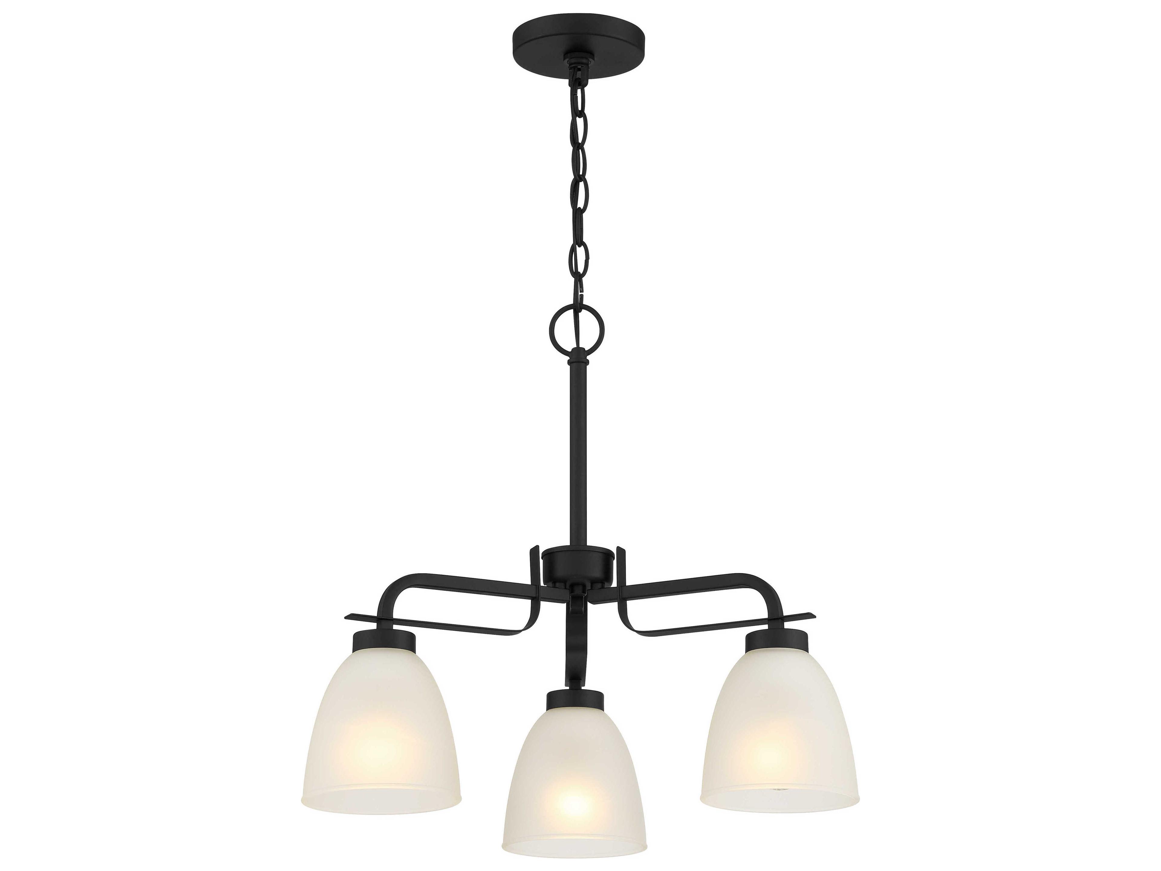 Minka Lavery Kaitlen 3-Light Coal Black Glass Bell Chandelier