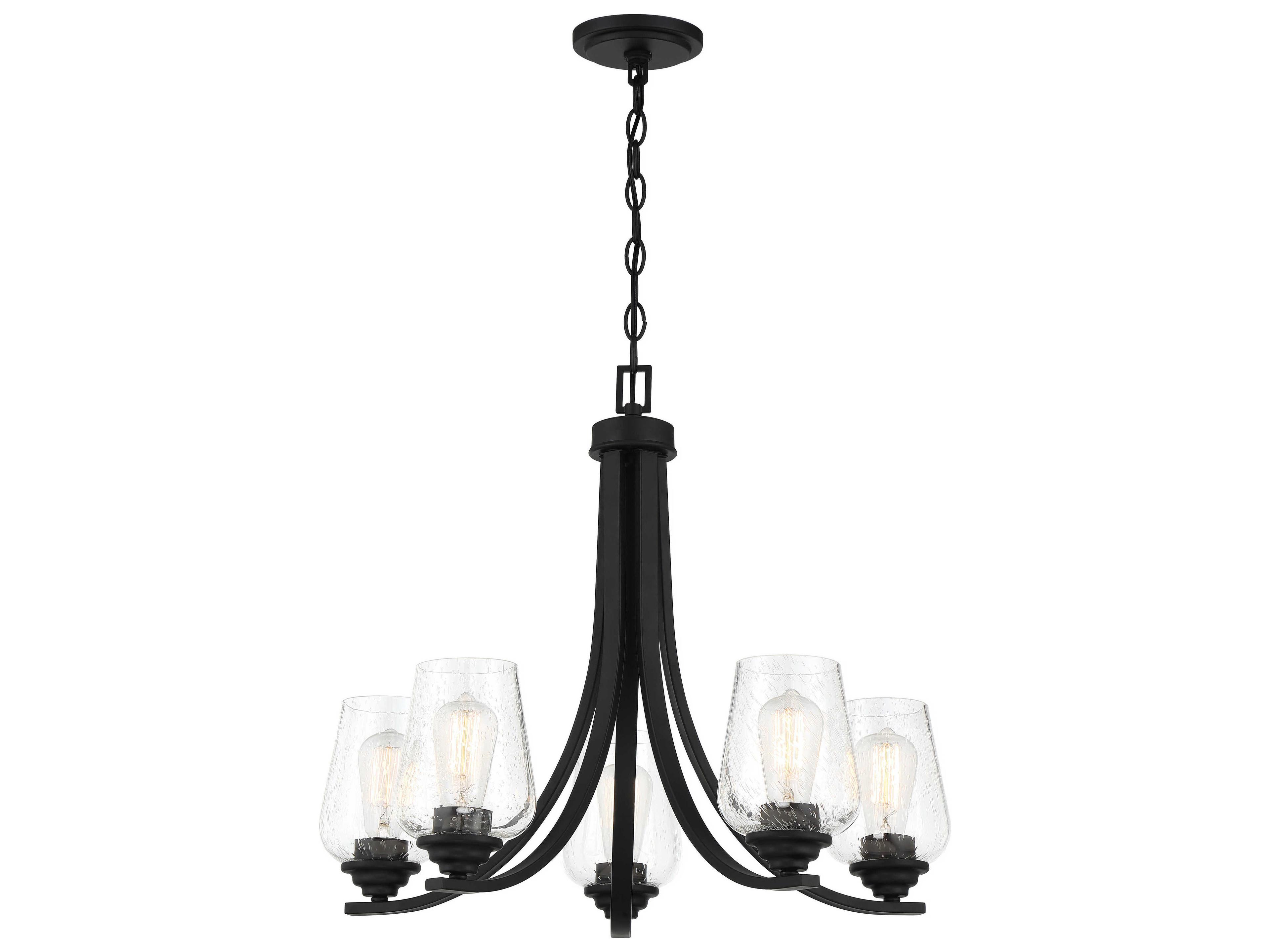 Minka Lavery Shyloh 5-Light Coal Black Glass Bell Chandelier