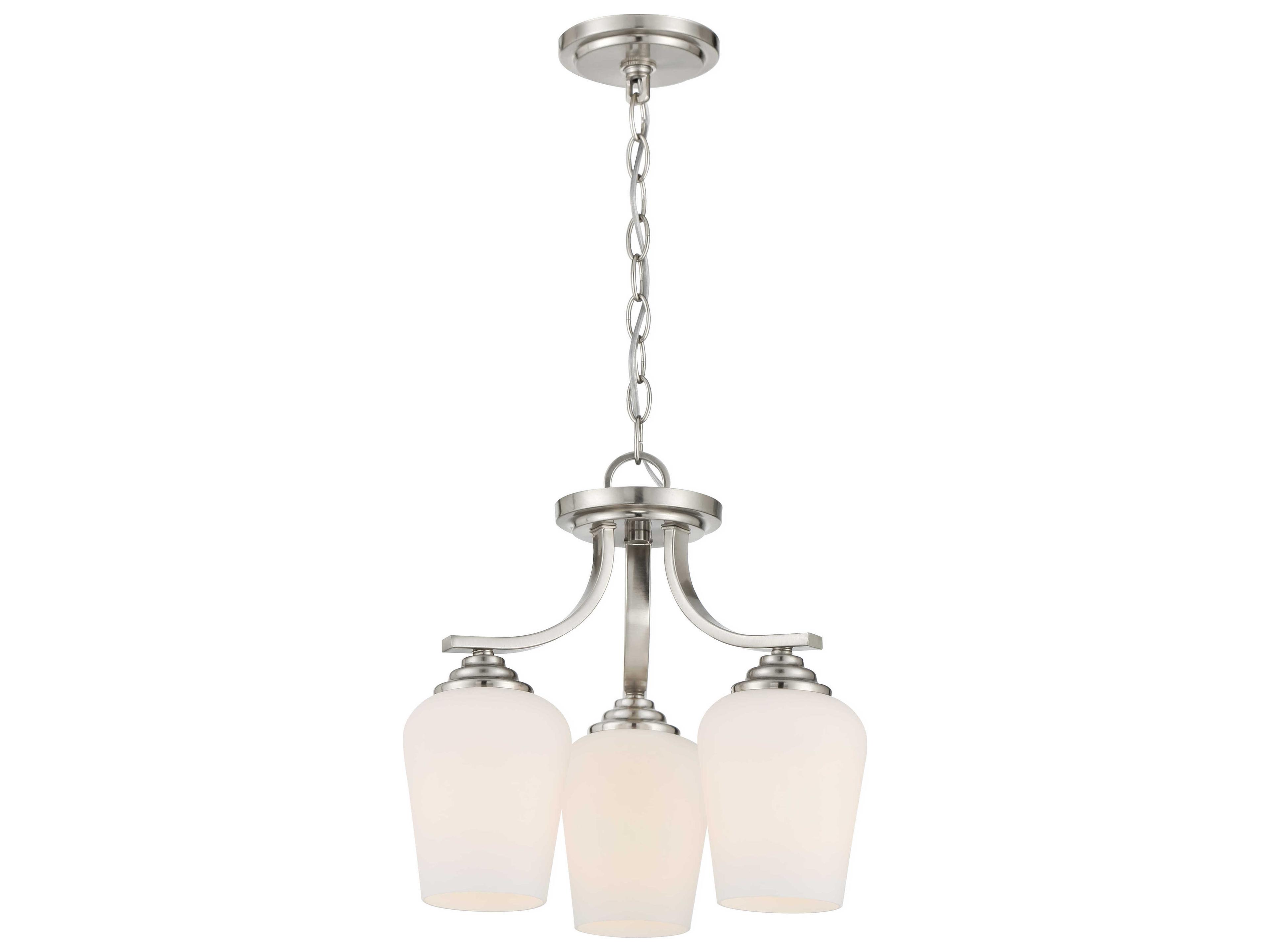 Minka Lavery Shyloh 3-Light Brushed Nickel Glass Bell Chandelier