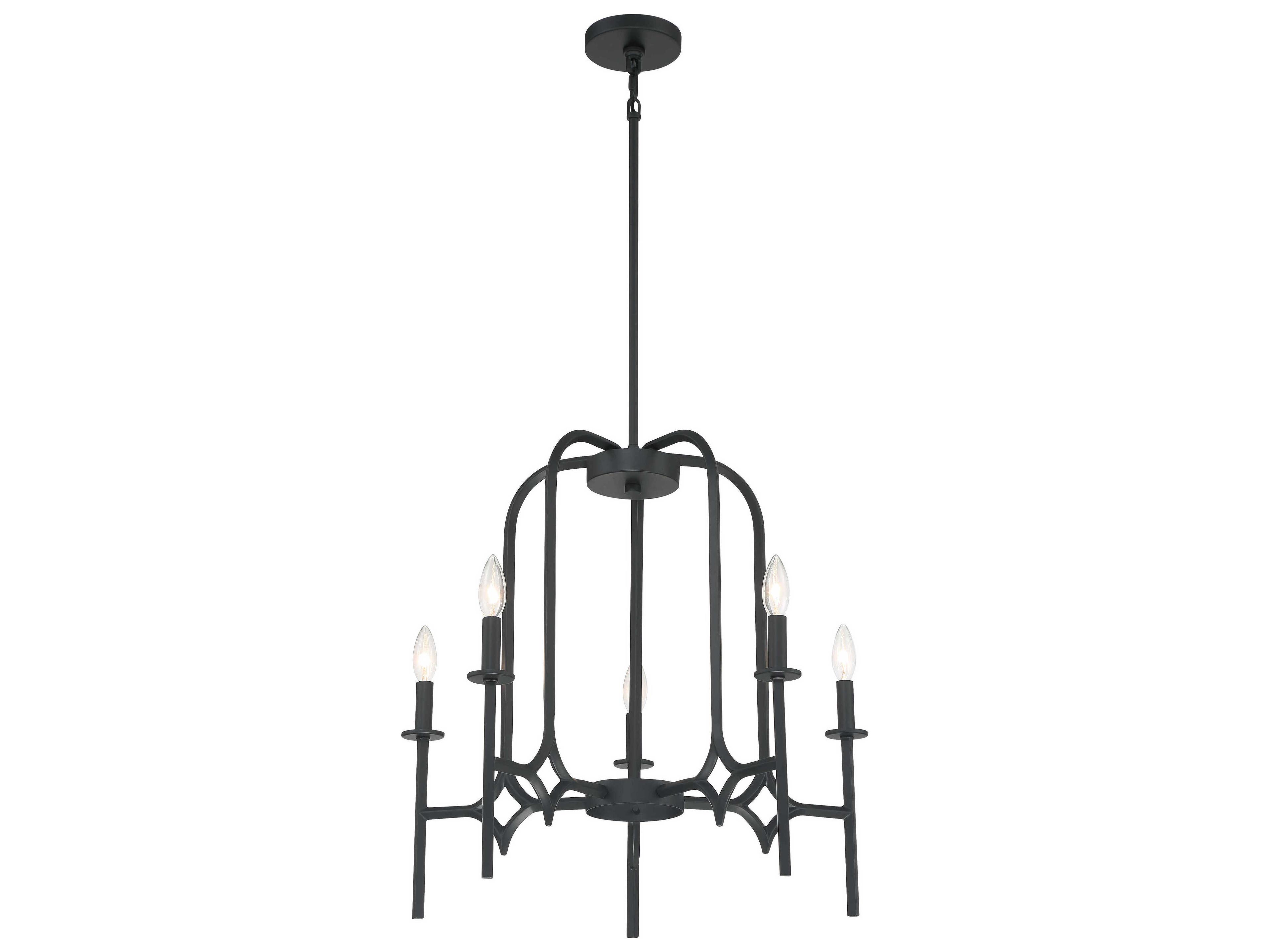 Minka Lavery Muncie 5-Light Coal Black Candelabra Chandelier