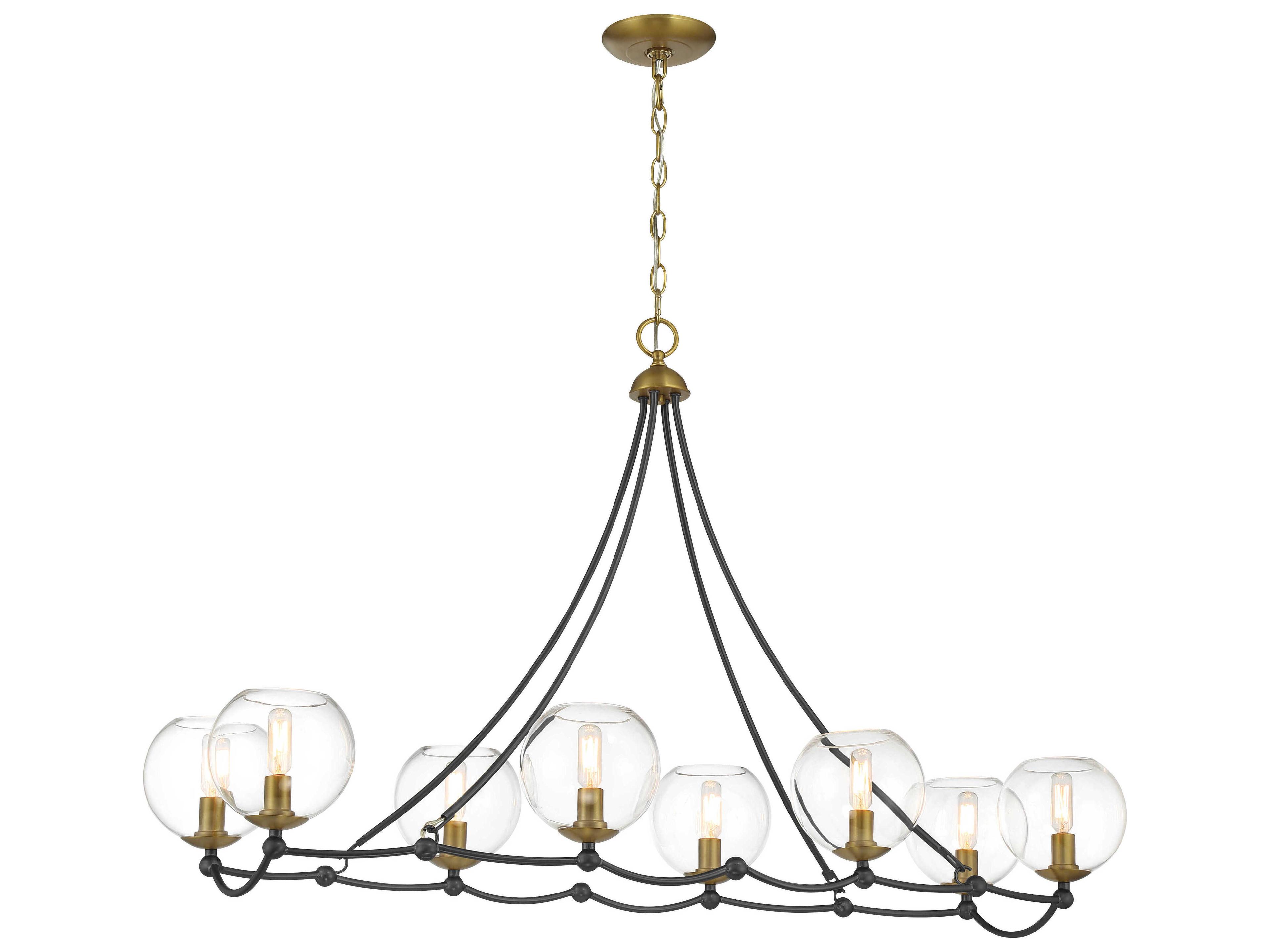 Minka Lavery Kearney Park 8-Light Coal Soft Brass Globe Island Pendant