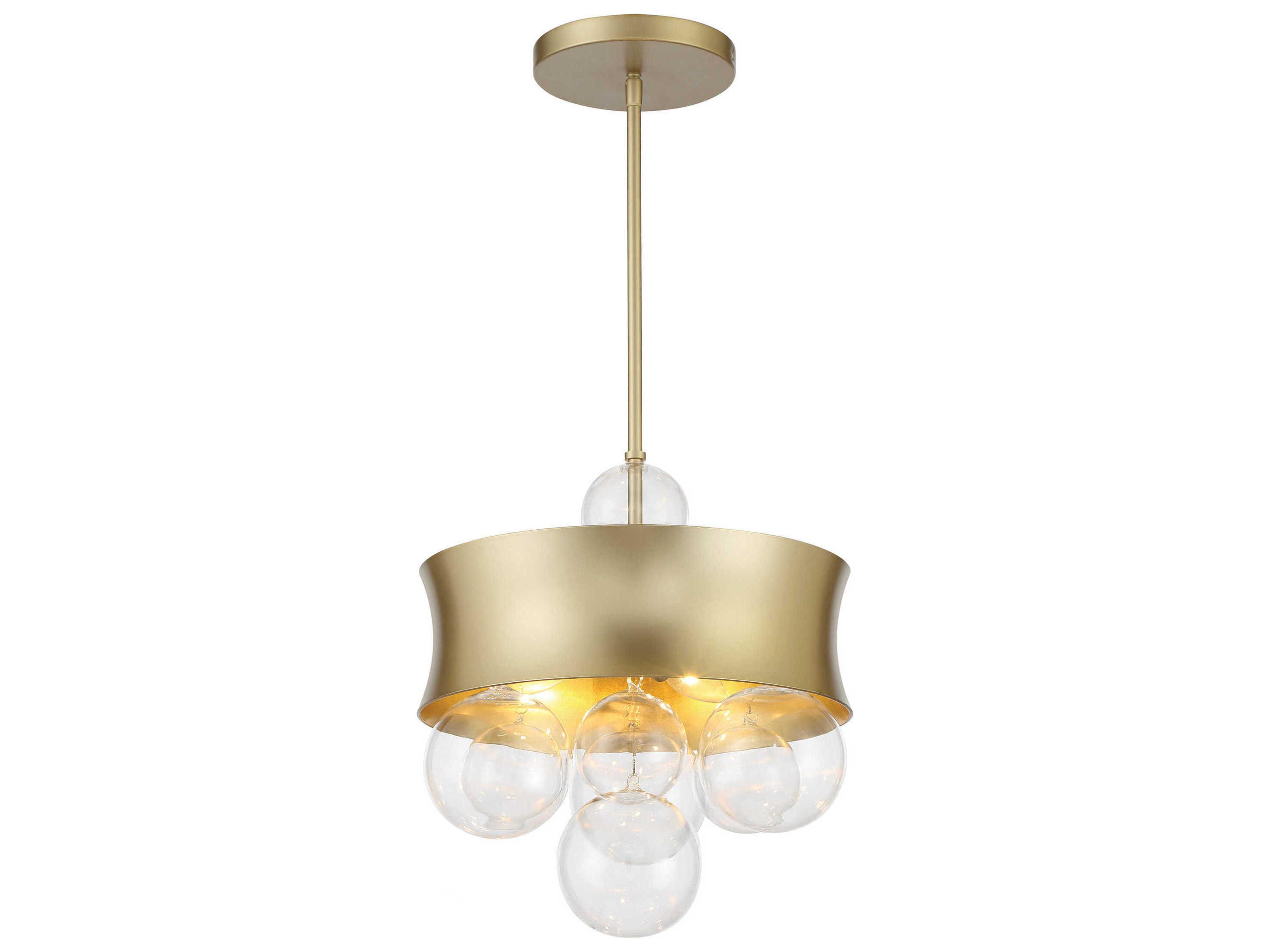 Minka Lavery Verdi Square 3-Light Soft Gold Glass Pendant