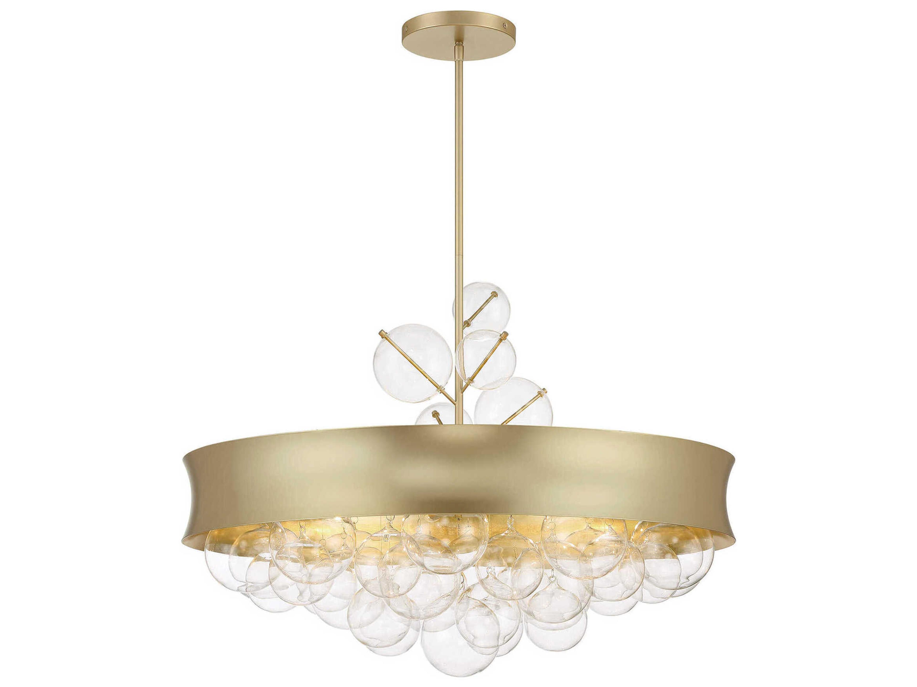 Minka Lavery Verdi Square 8-Light Soft Gold Glass Pendant