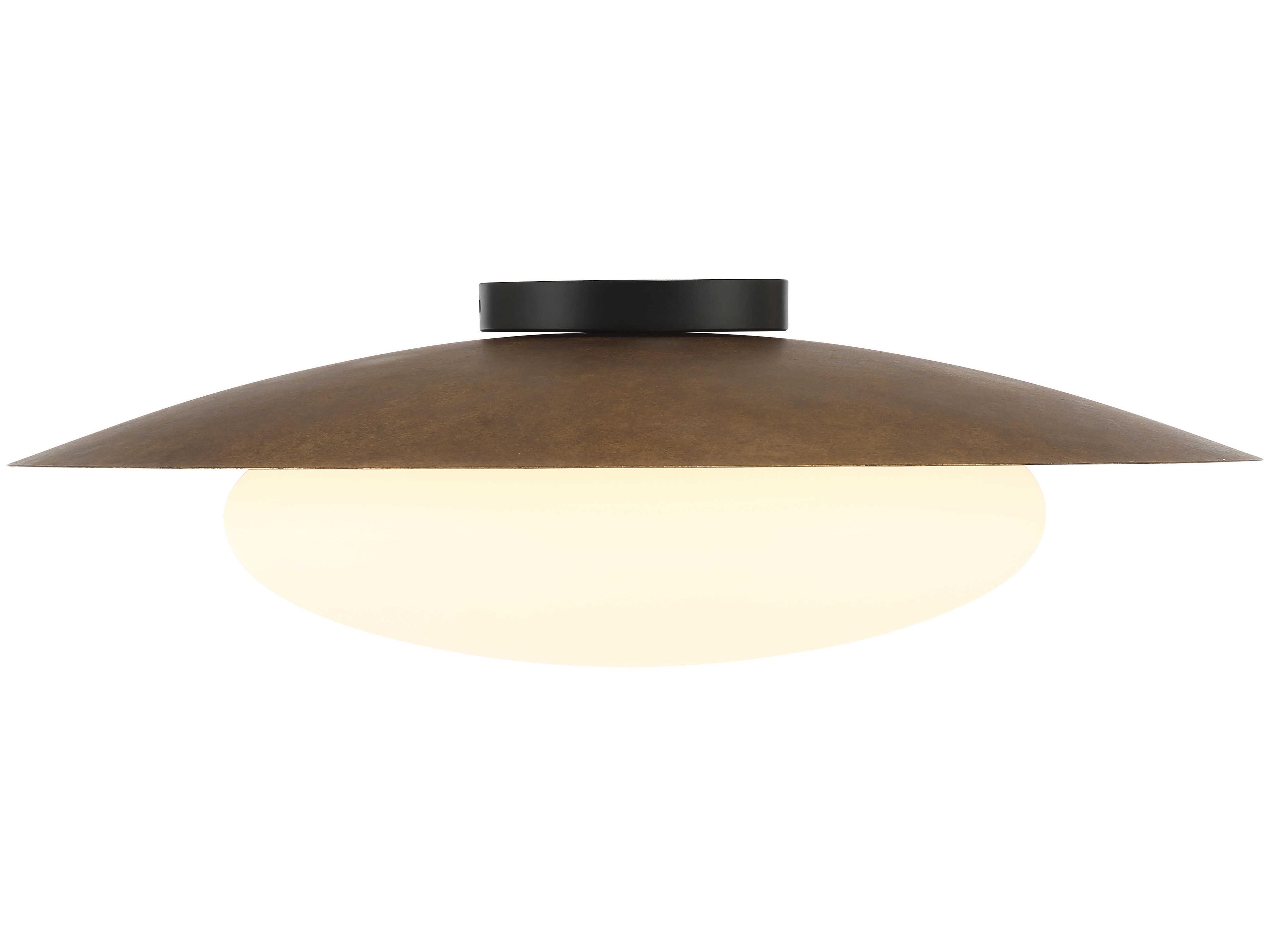 Minka Lavery Zinola 1-Light Sand Coal Halcyon Gold Round Flush Mount