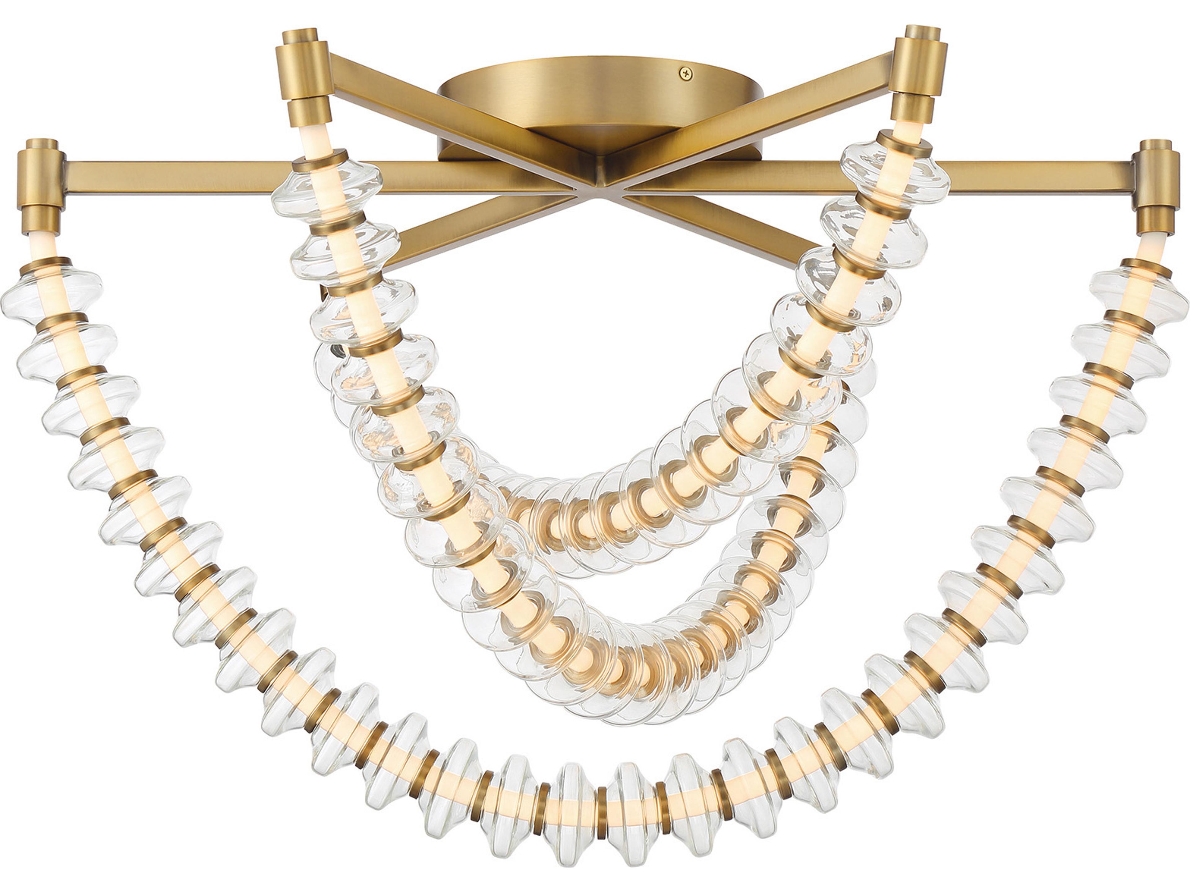 Minka Lavery Pearl Legacy Brass Linear Tiered Flush Mount