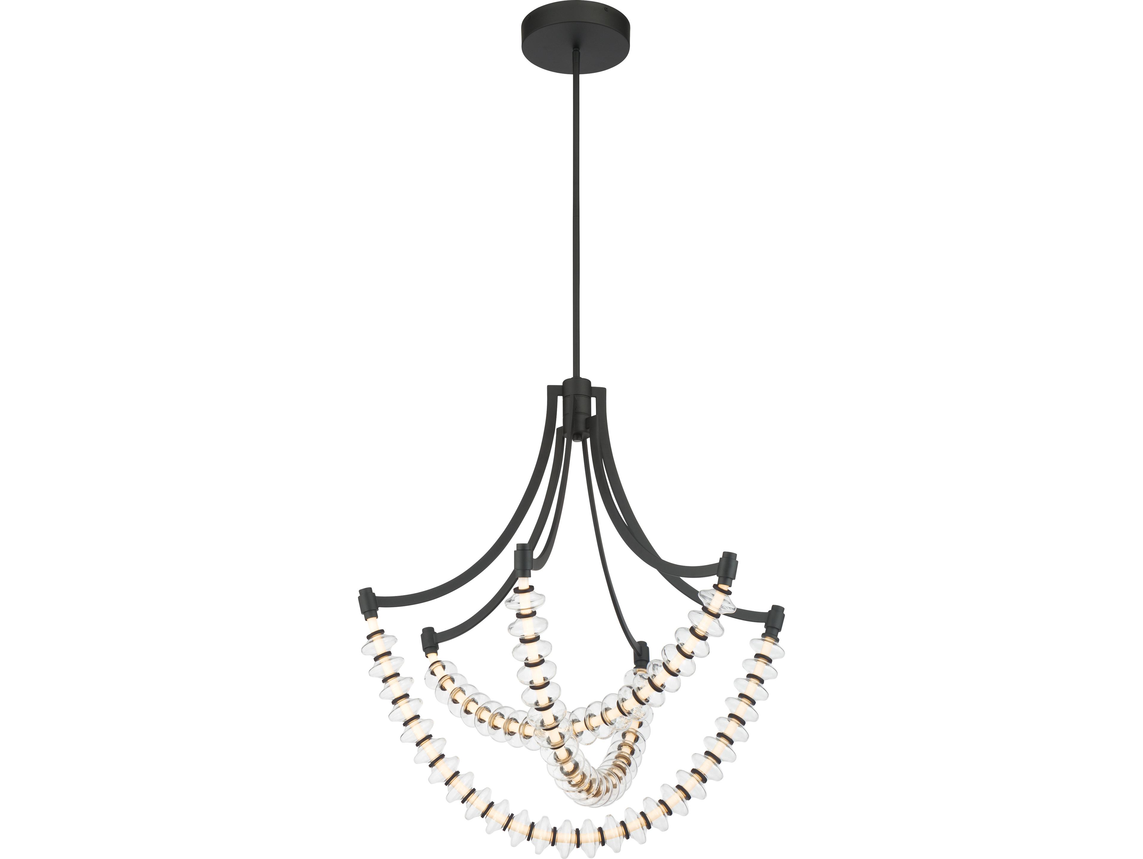 Minka Lavery Pearl Dark Matte Black Linear Chandelier