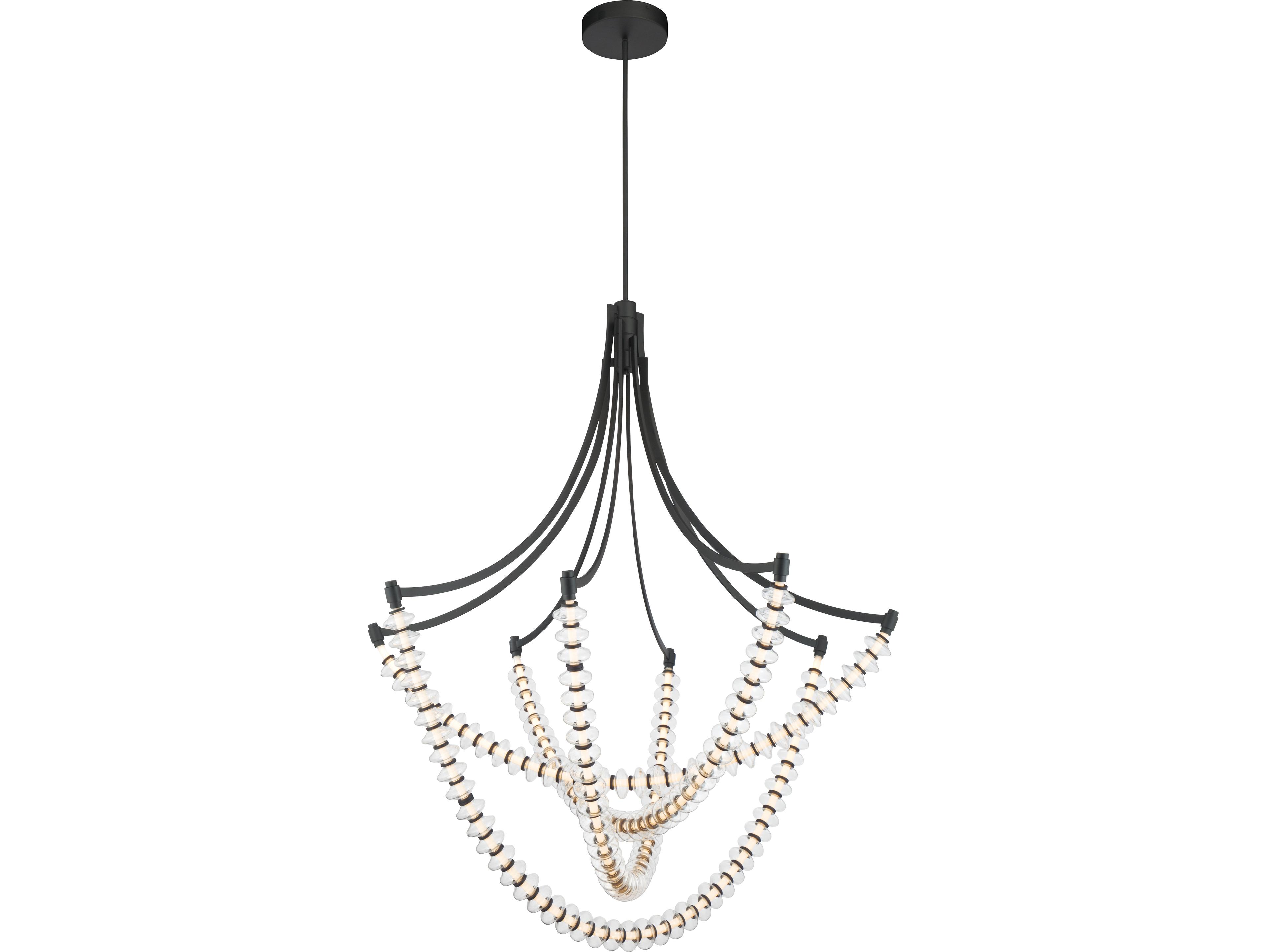 Minka Lavery Pearl Dark Matte Black Linear Chandelier