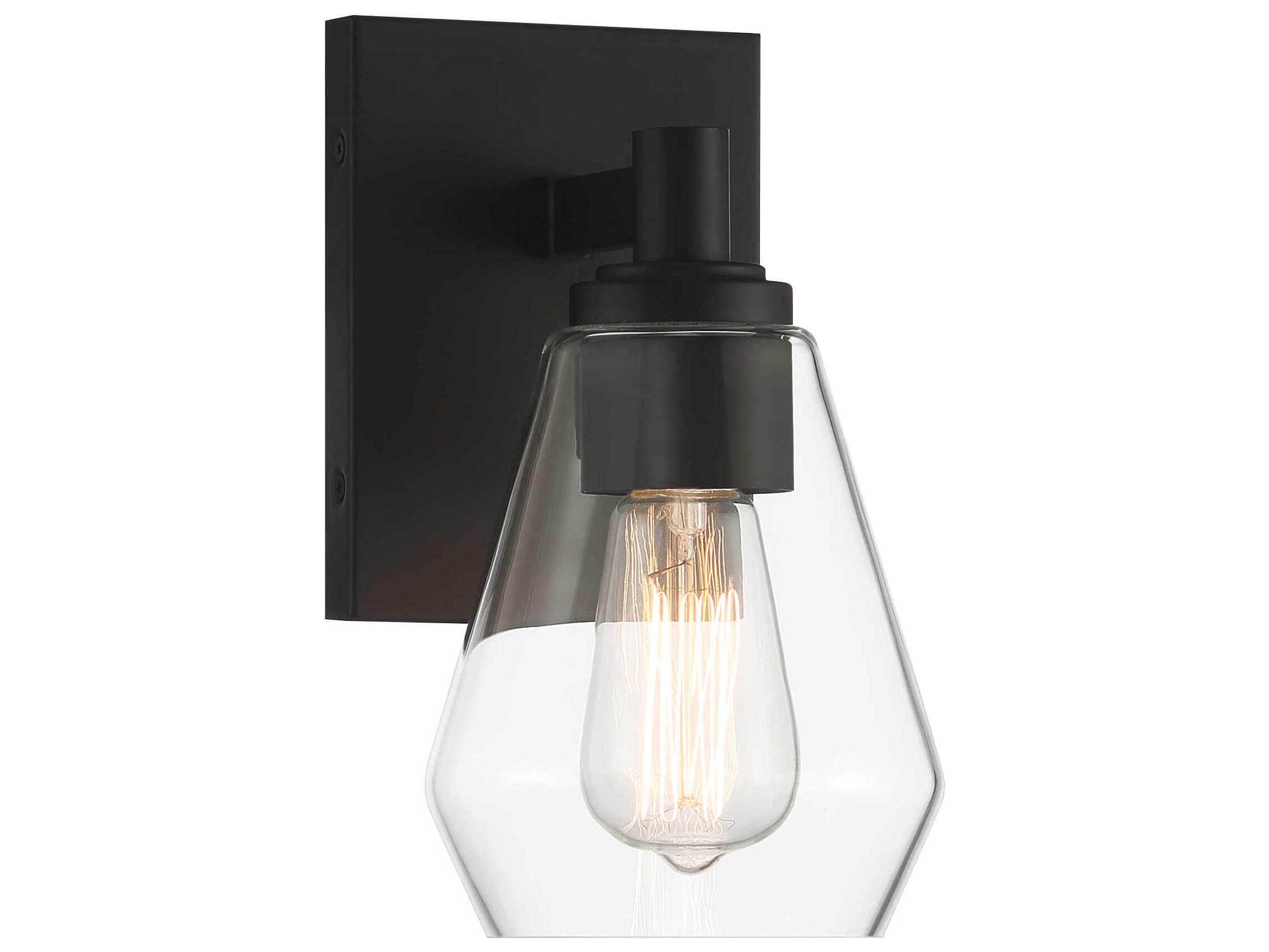 Minka Lavery Clarity 1-Light Coal Black Wall Sconce