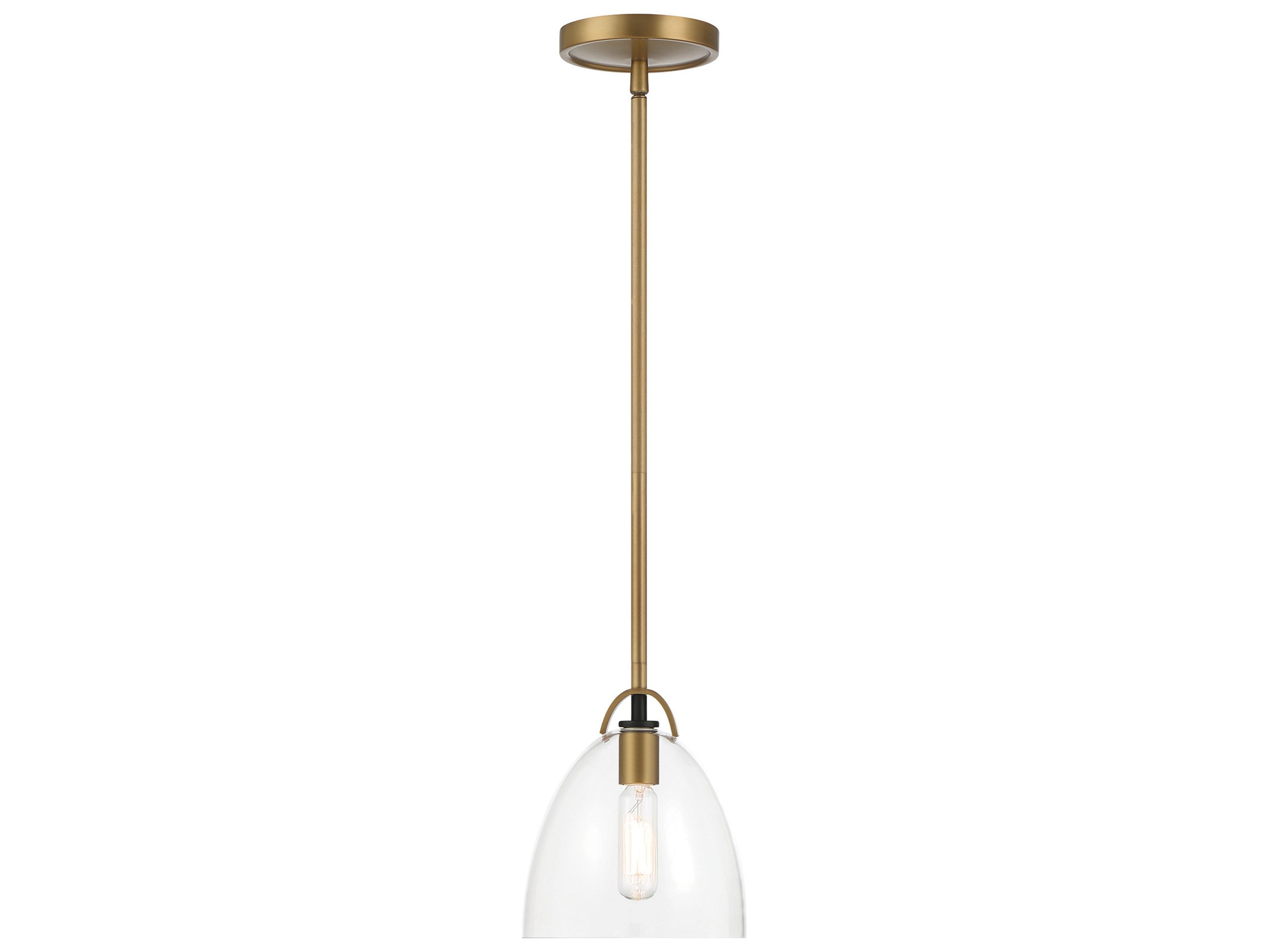 Minka Lavery Sommersby 1-Light Legacy Brass Matte Coal Dome Mini Pendant