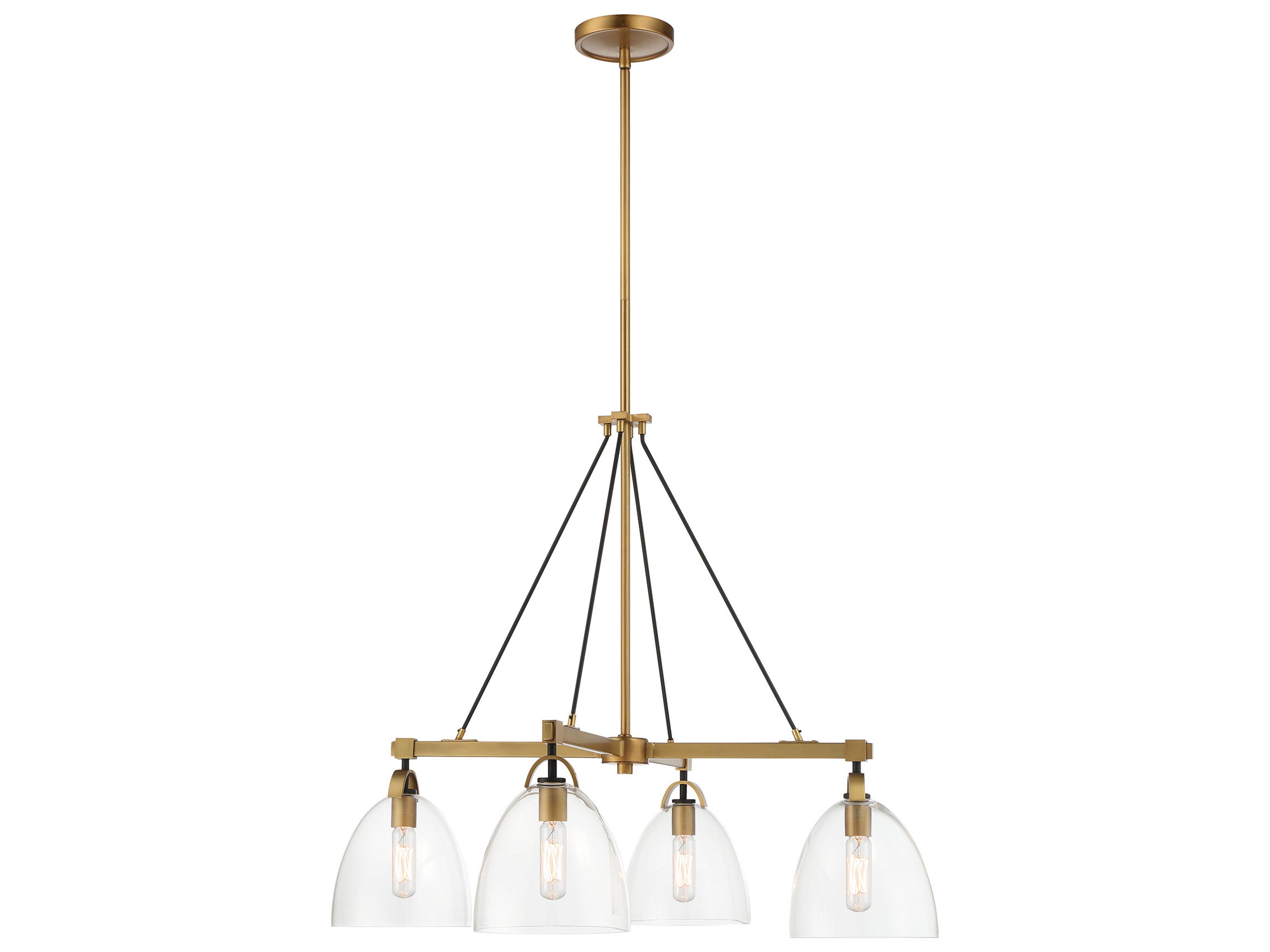 Minka Lavery Sommersby 4-Light Legacy Brass Matte Coal Dome Chandelier