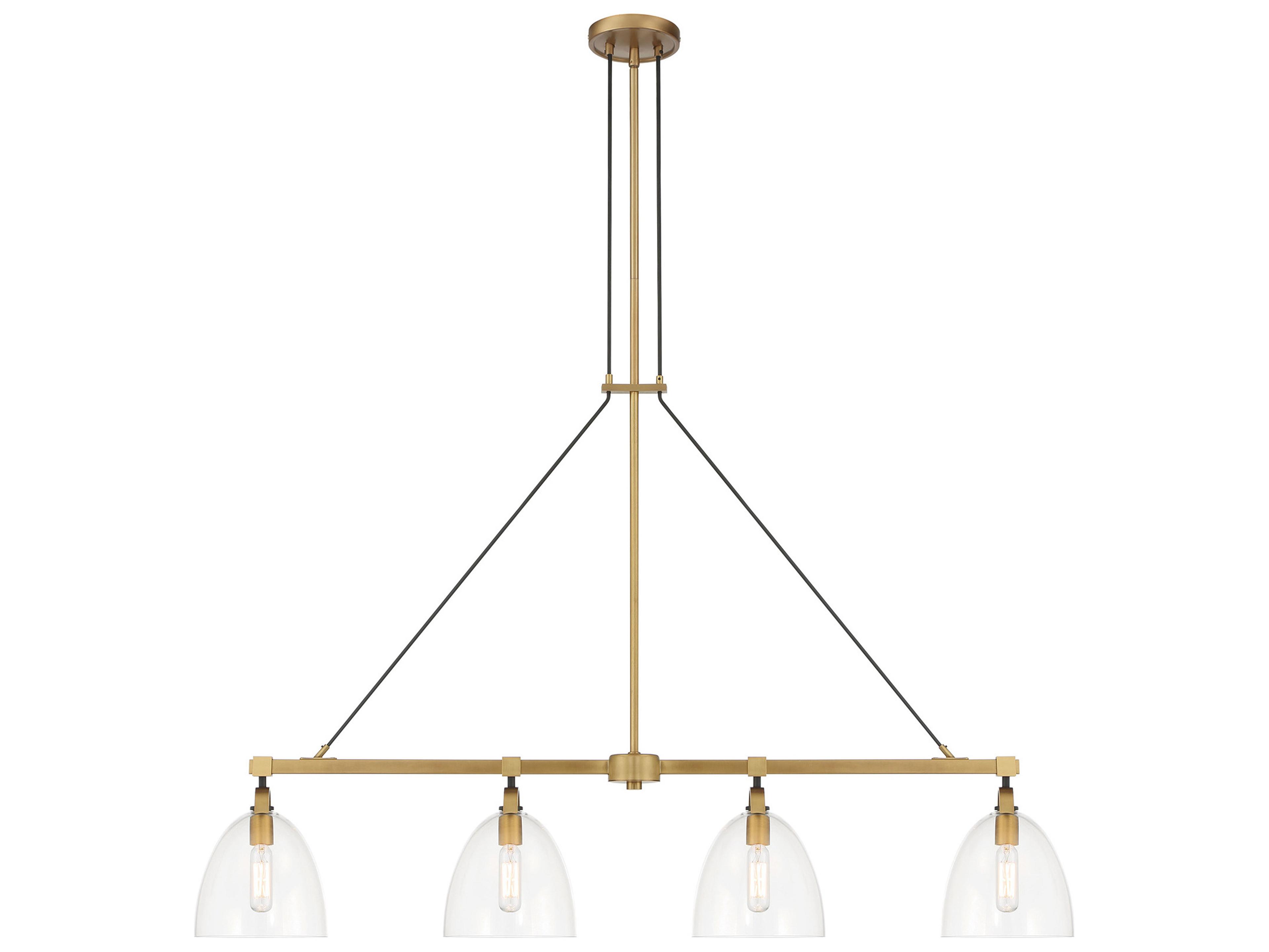 Minka Lavery Sommersby 4-Light Legacy Brass Matte Coal Dome Island Pendant