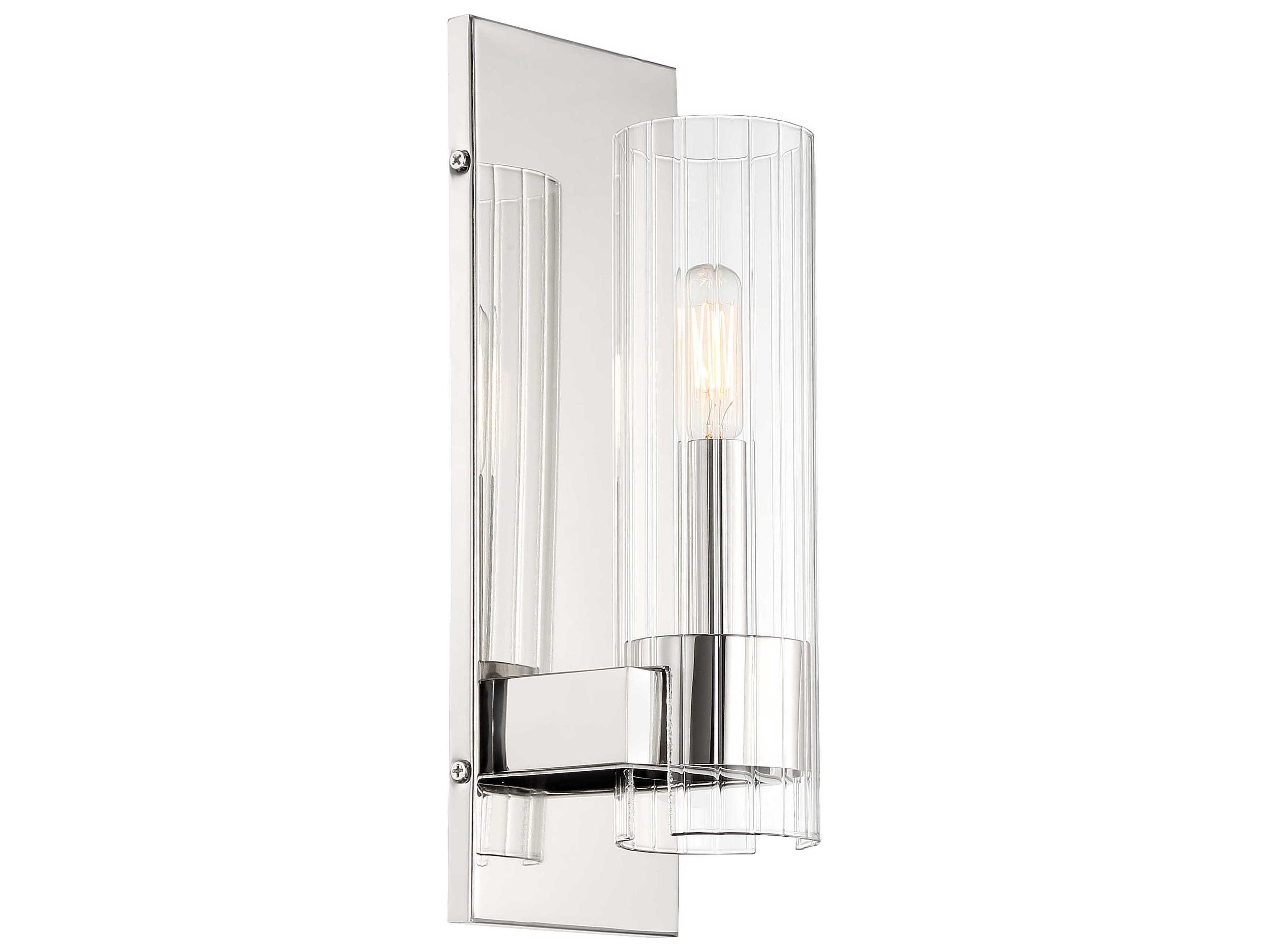 Minka Lavery Vernon Place 1-Light Chrome Glass Wall Sconce
