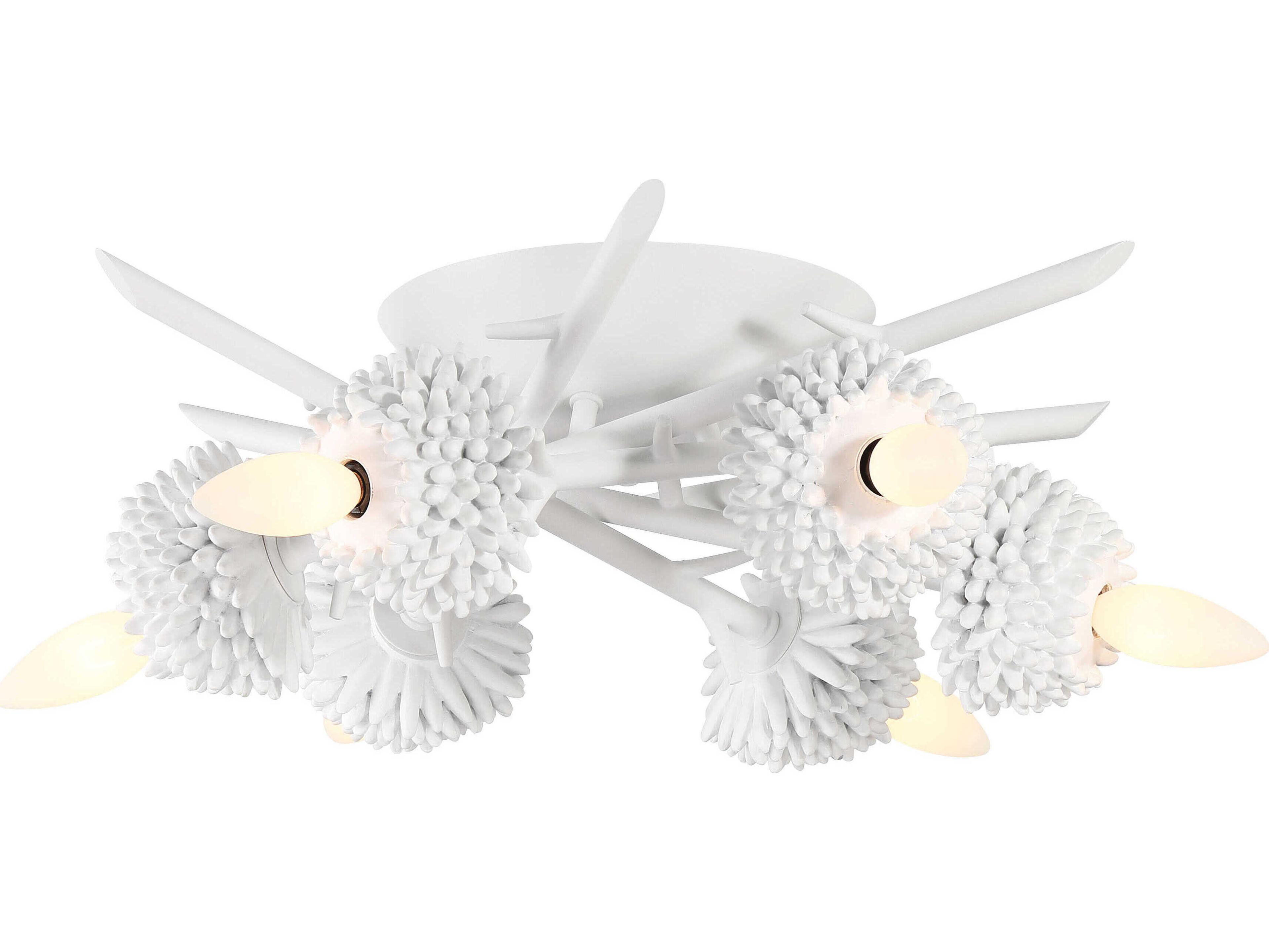 Minka Lavery North Fork 6-Light Sand White Flush Mount