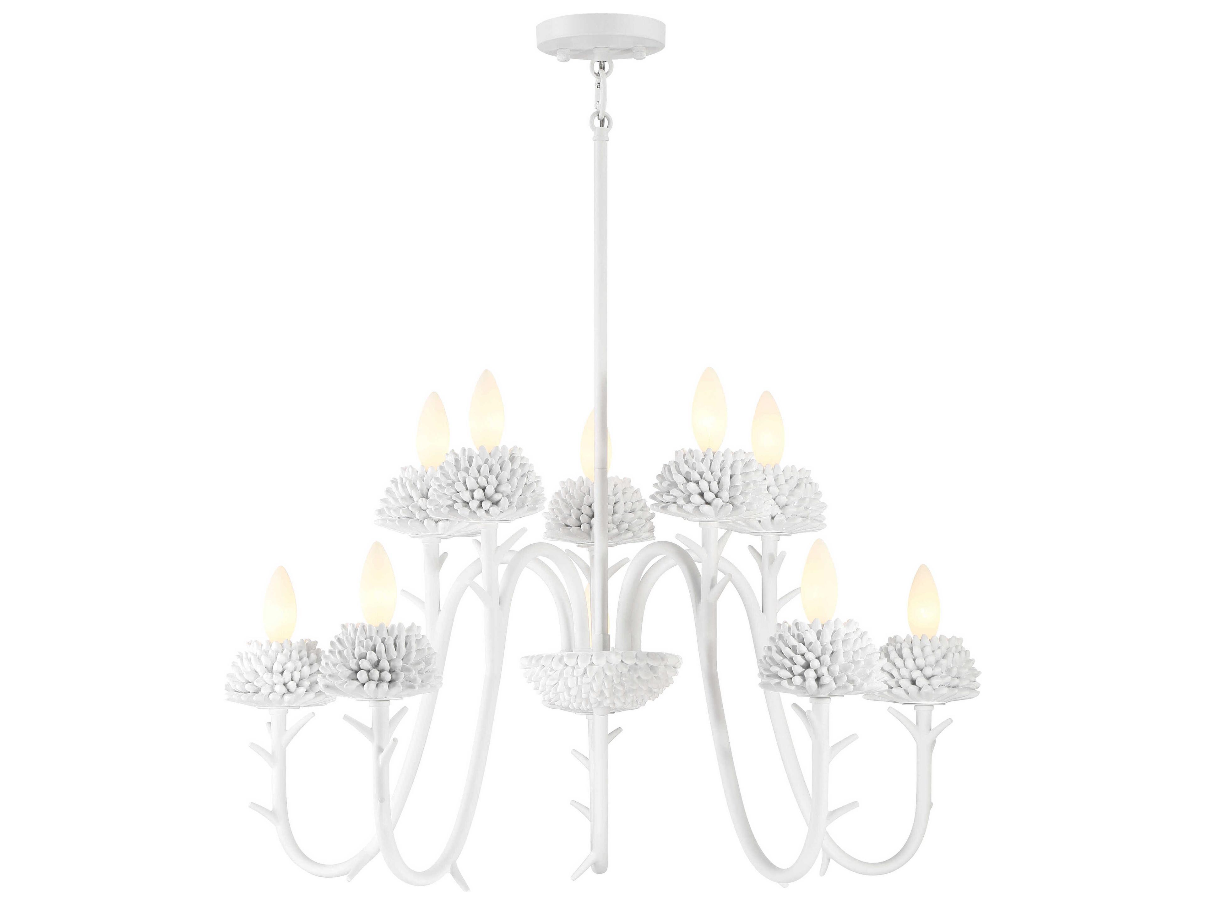 Minka Lavery North Fork 5-Light Sand White Candelabra Chandelier