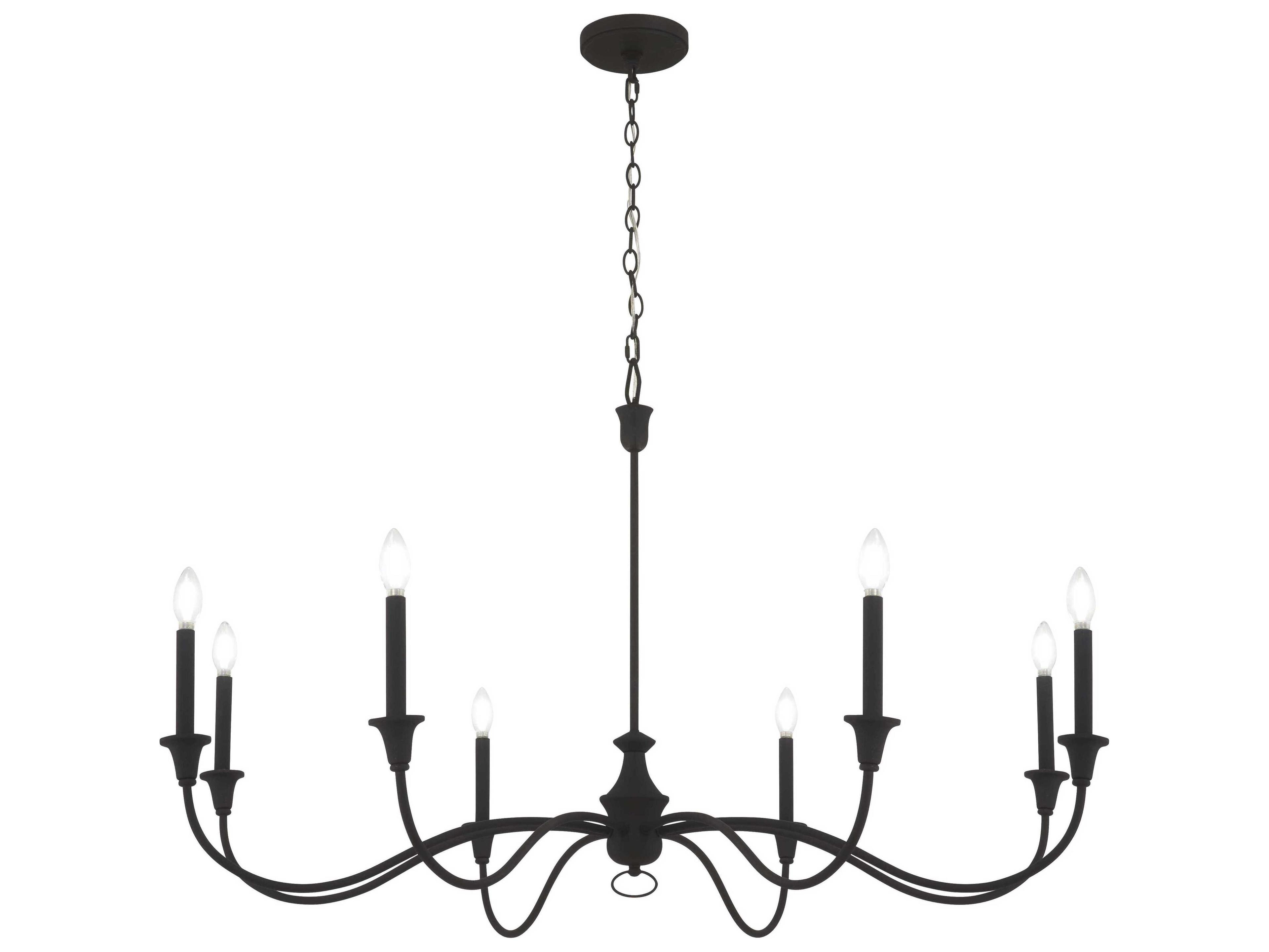 Minka Lavery Halifax County 8-Light Textured Black Candelabra Chandelier