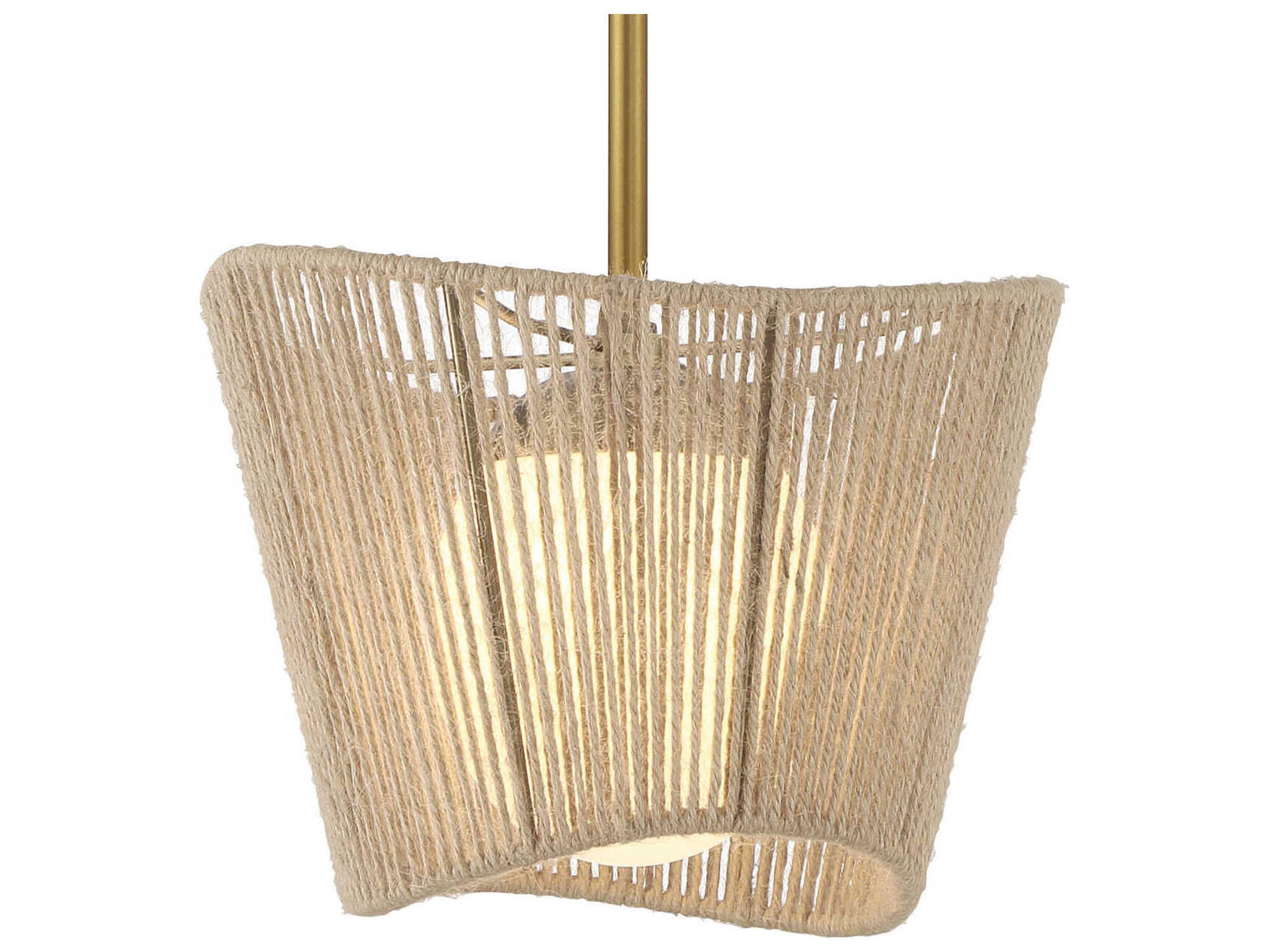 Key Largo 1-Light Soft Brass Glass Mini Pendant