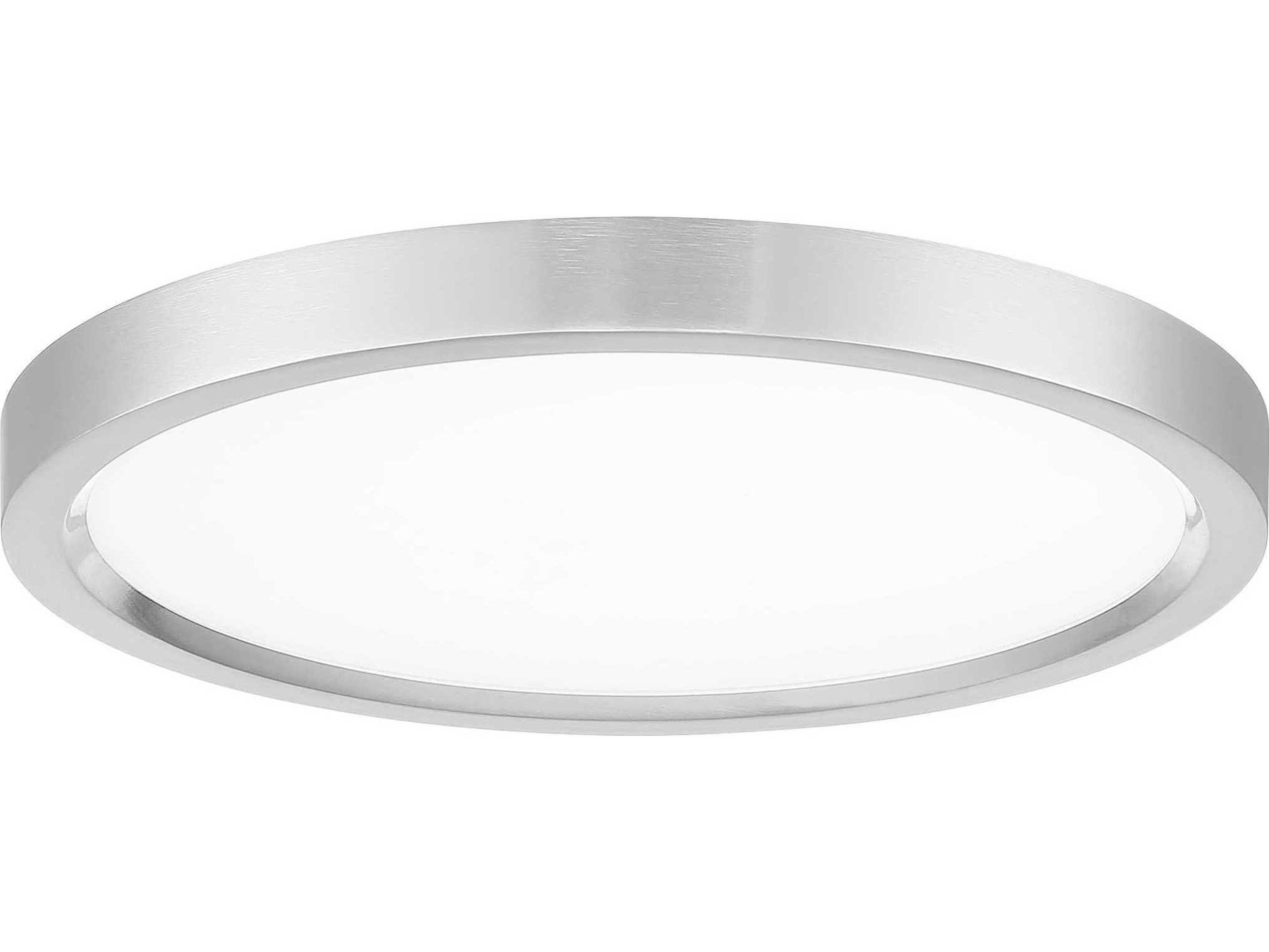 Minka Lavery 1-Light Brushed Nickel Glass LED Round Flush Mount
