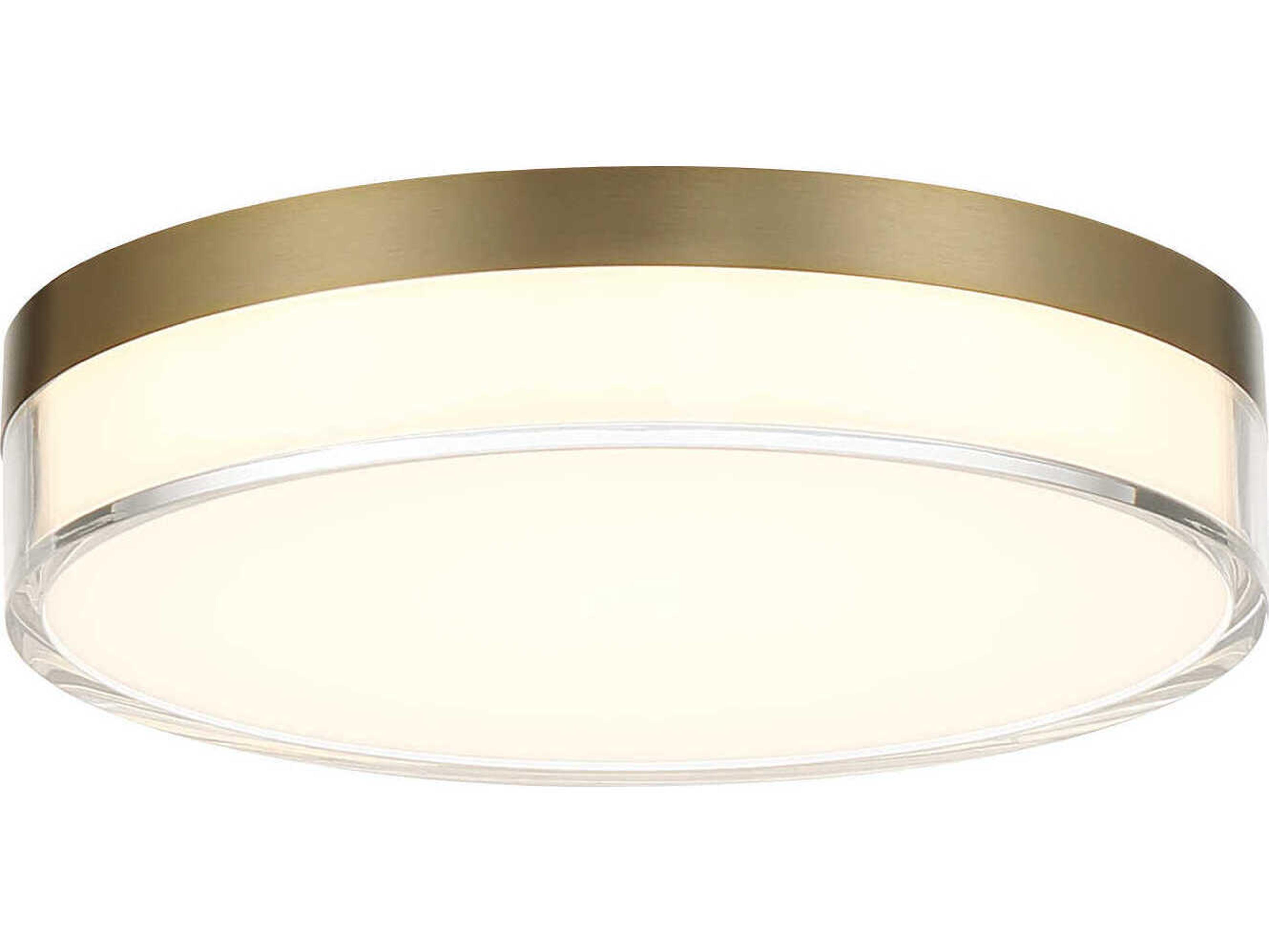 Minka Lavery Vantage 1-Light Ashen Brass Round Flush Mount