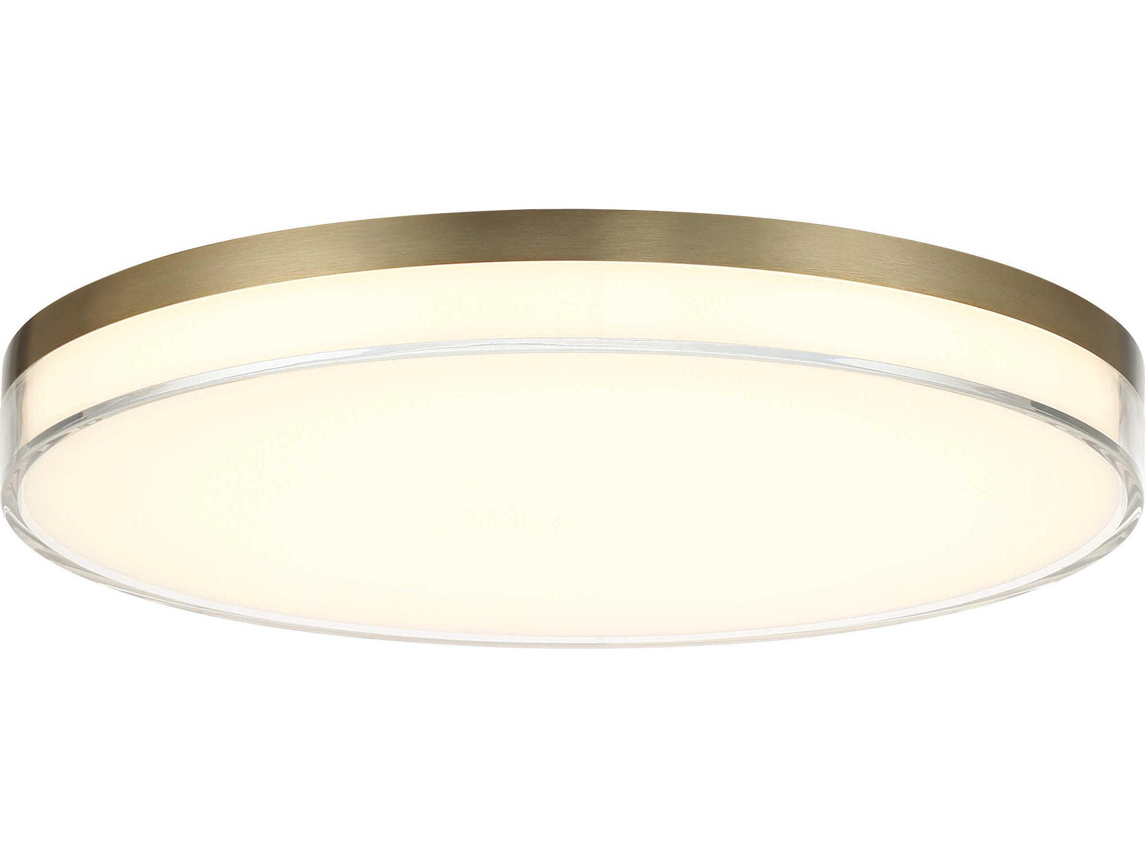 Vantage 1-Light Ashen Brass Round Flush Mount
