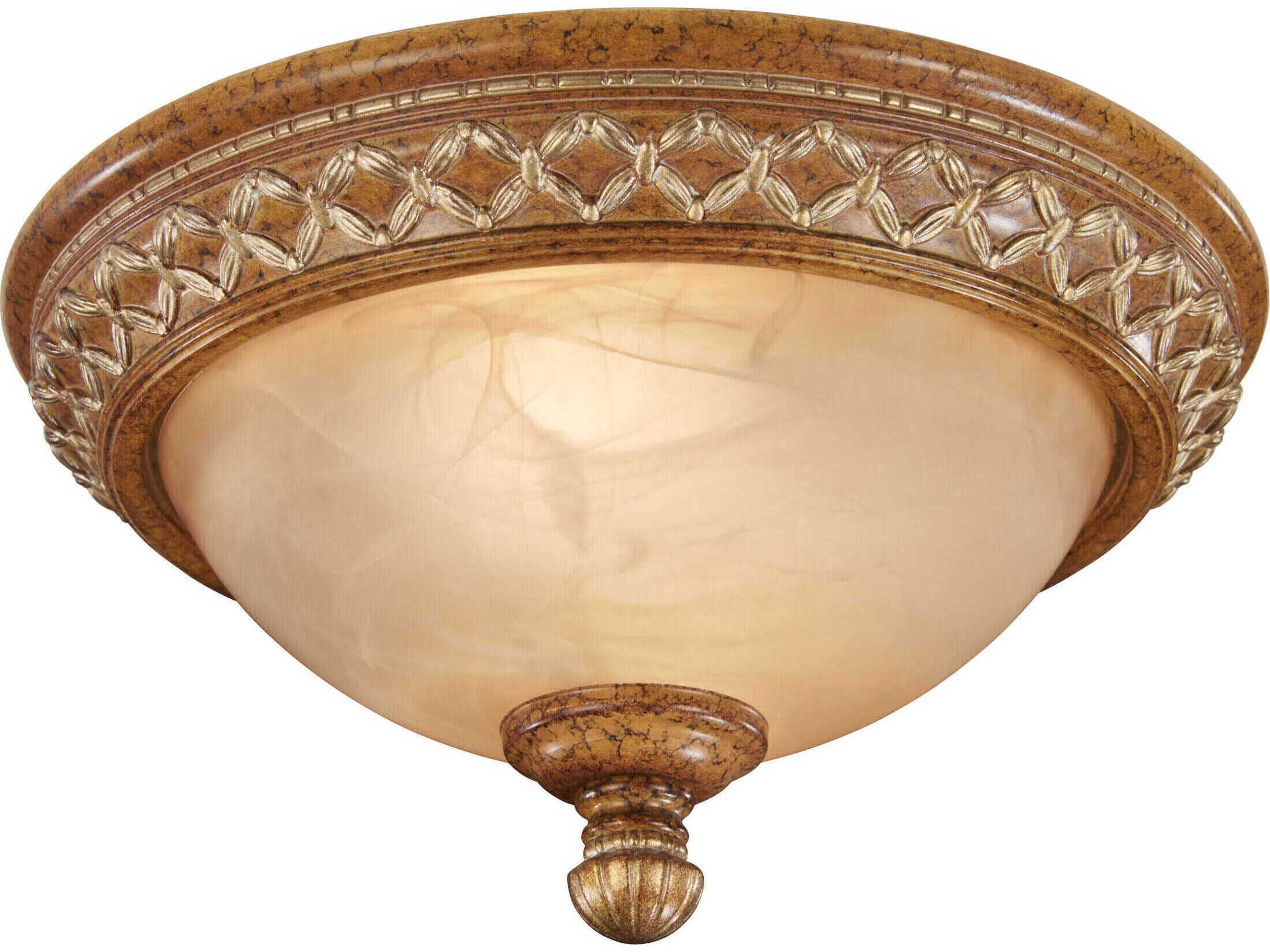 Minka Lavery 2-Light Tuscan Patina Brown Glass Bowl Flush Mount