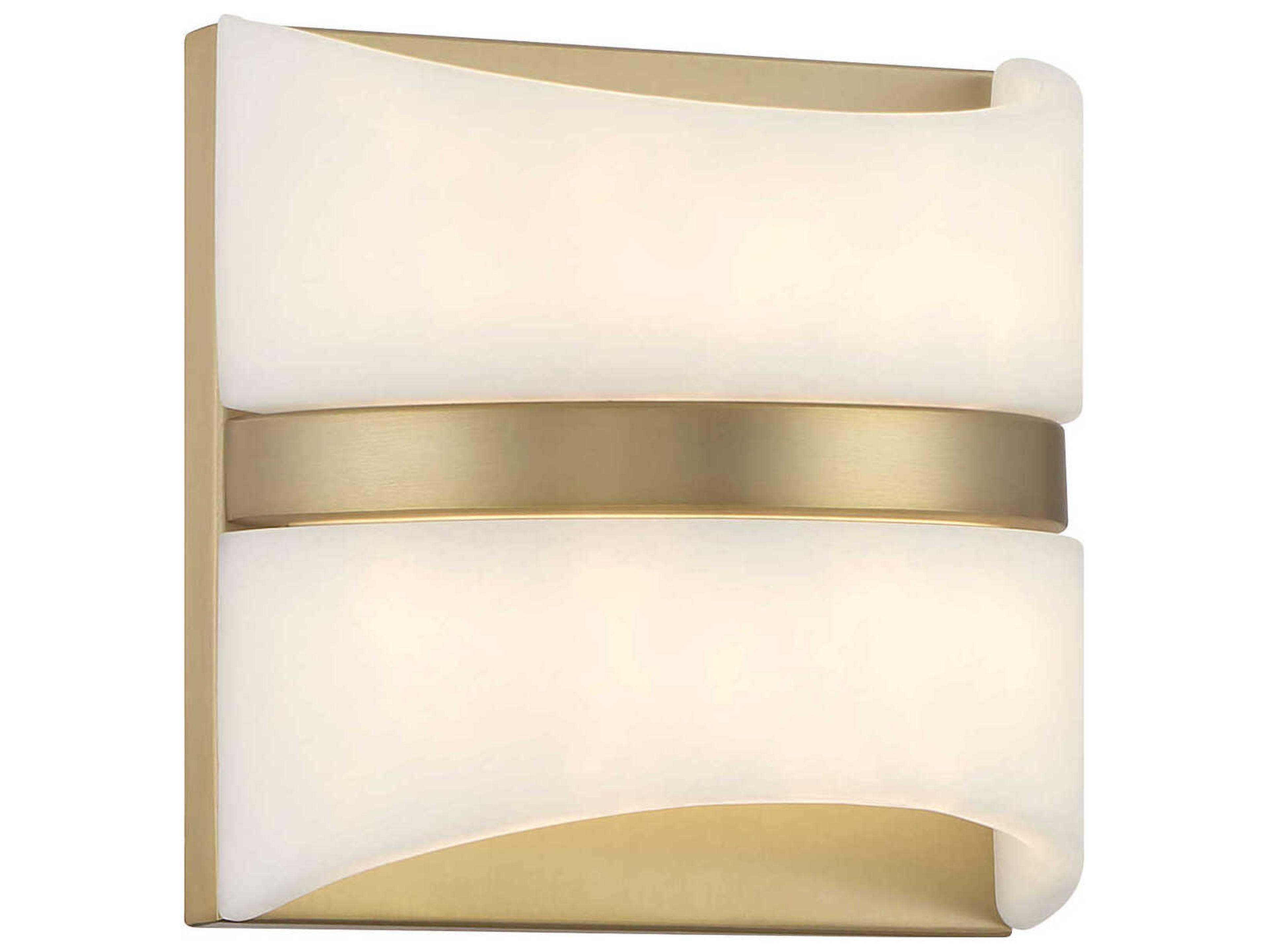 Minka Lavery Velaux 1-Light Soft Brass Glass LED Wall Sconce