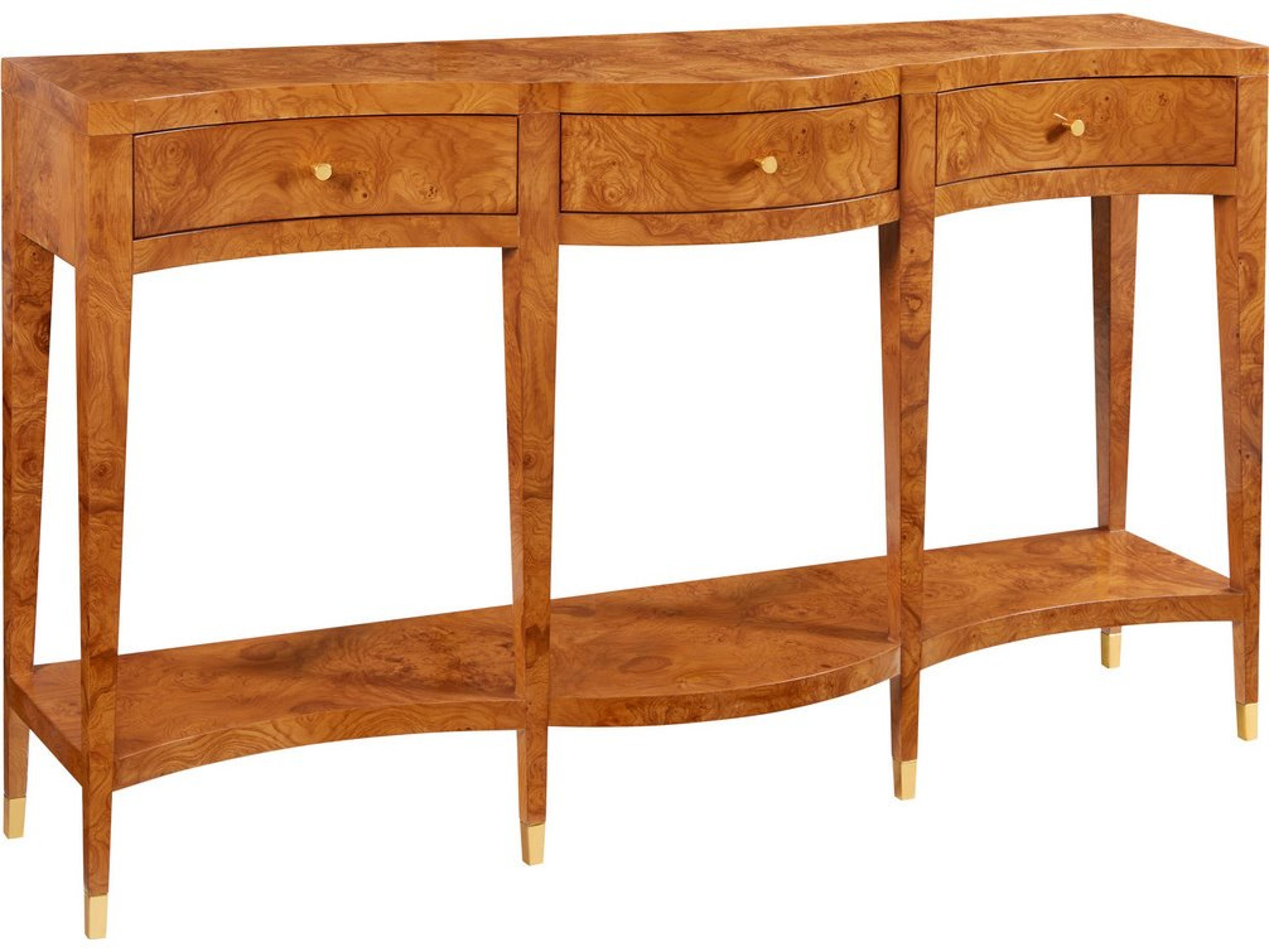 Modern History Home Serpentine Rectangular Wood Console Table