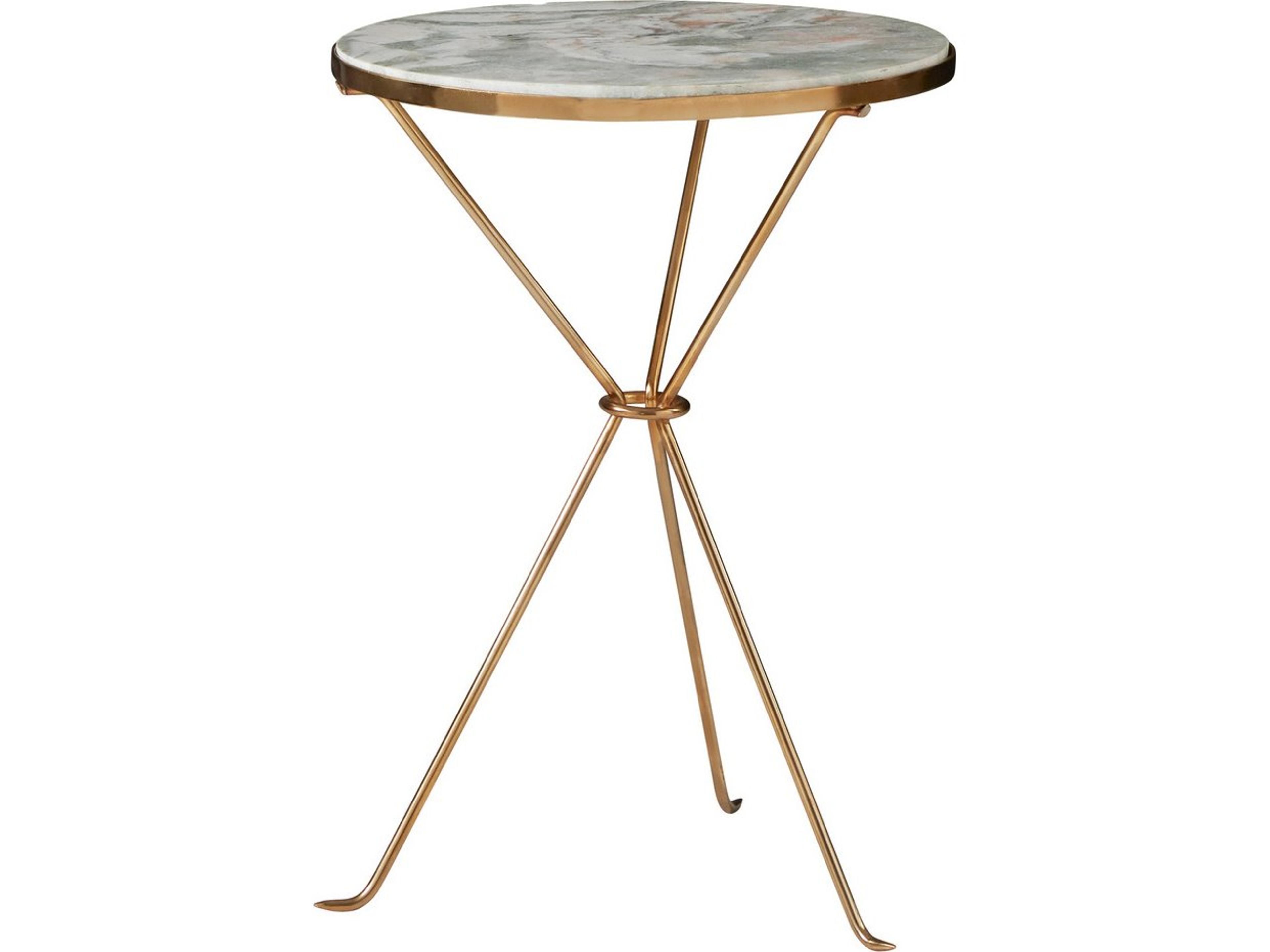 Modern History Home Round Stone End Table