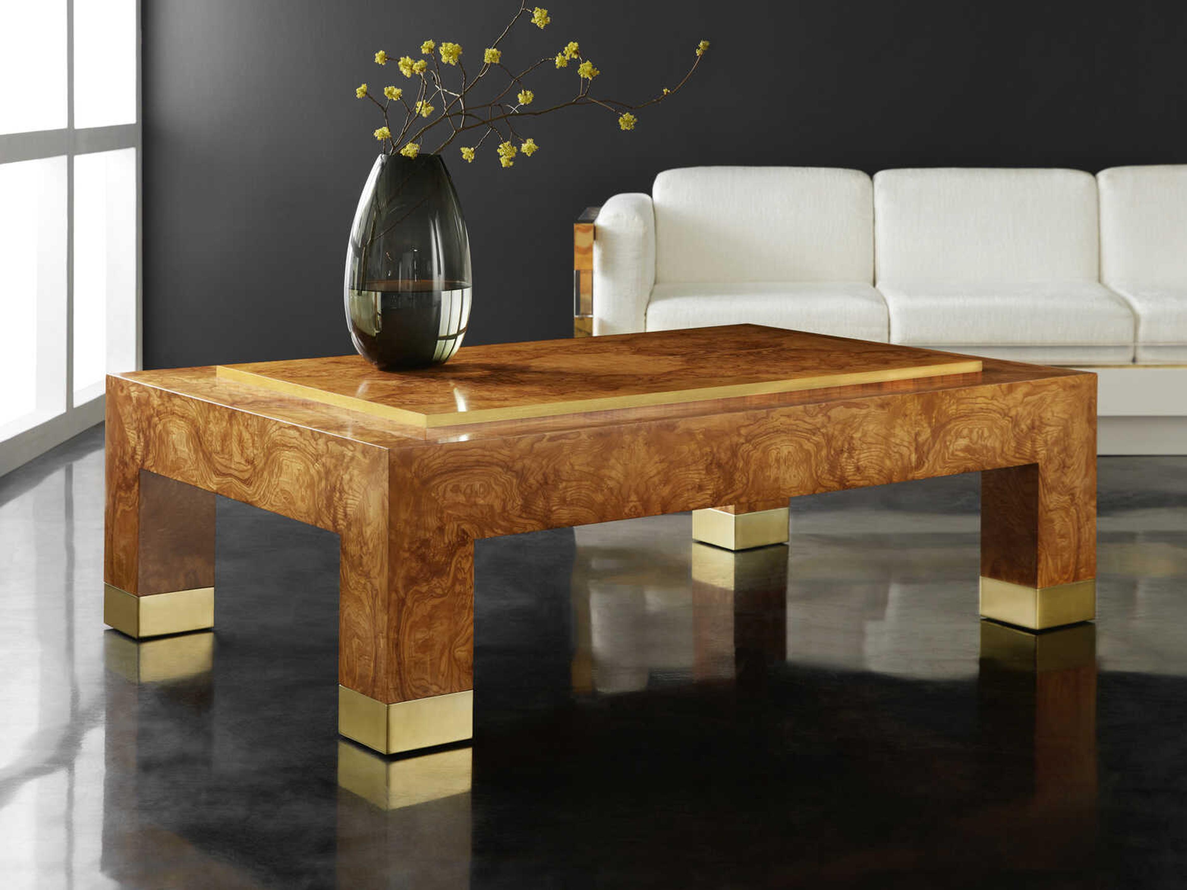 Modern History Home Stephanie Rectangular Wood Coffee Table