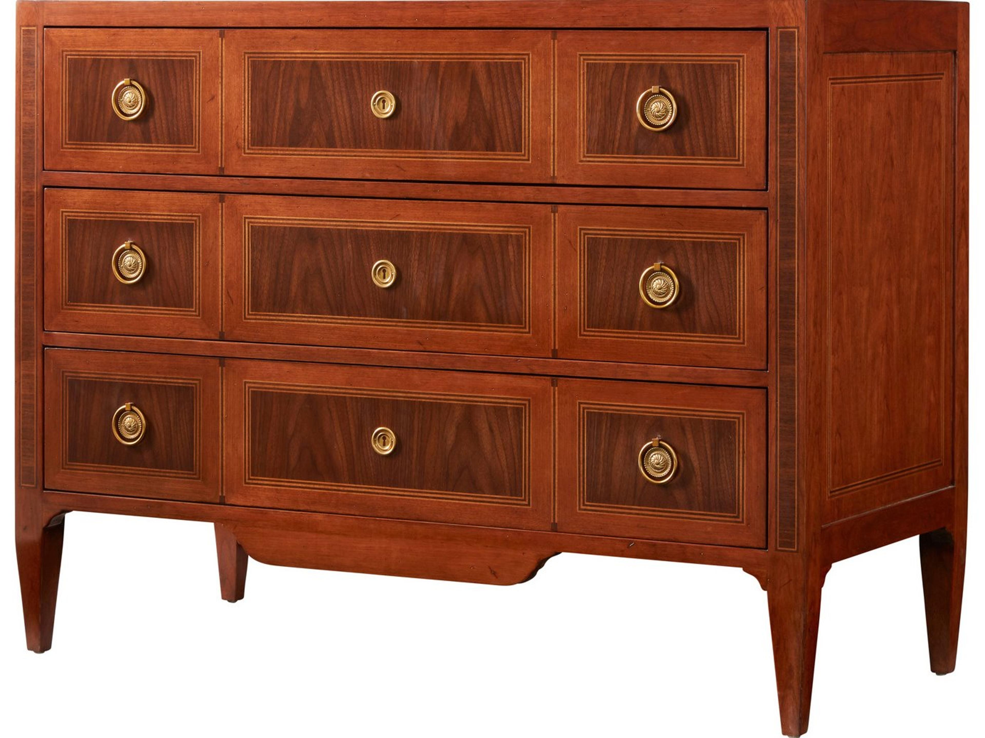 Modern History Home Chambery 3-Drawers Brown Walnut Wood Dresser