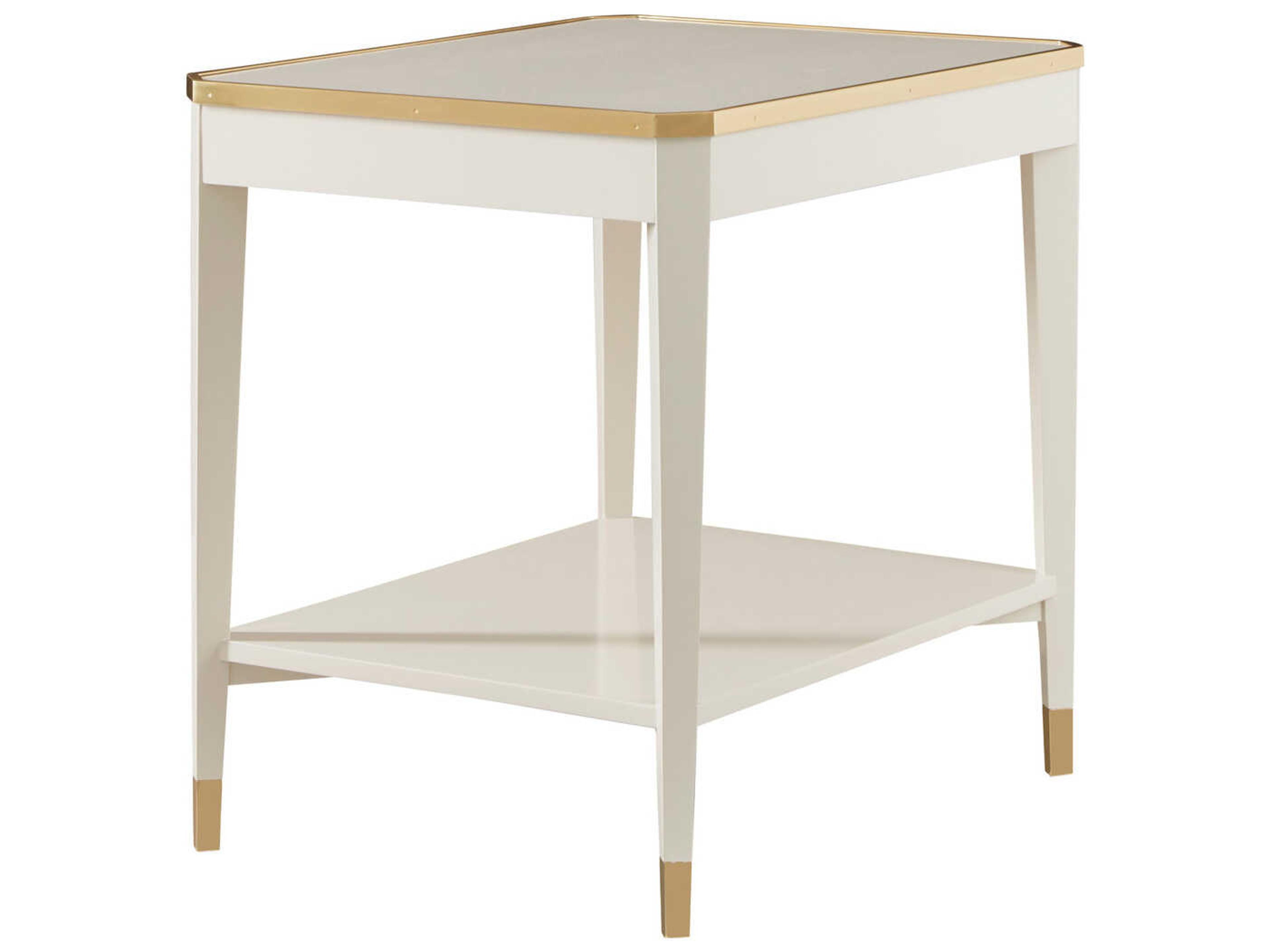 Modern History Home Wilson Rectangular Wood White End Table