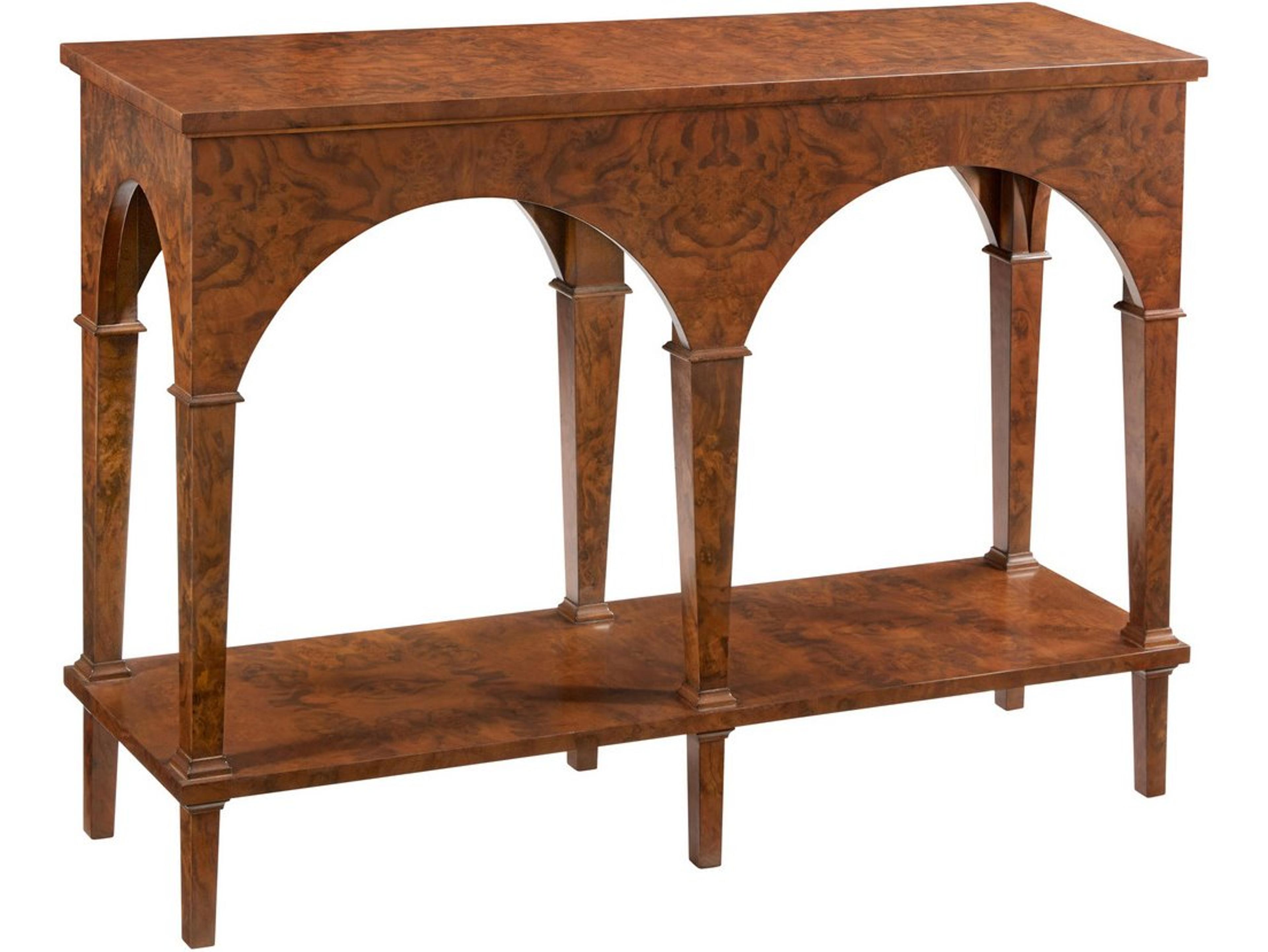 Modern History Home Triomphe Double Arch Rectangular Wood Console Table