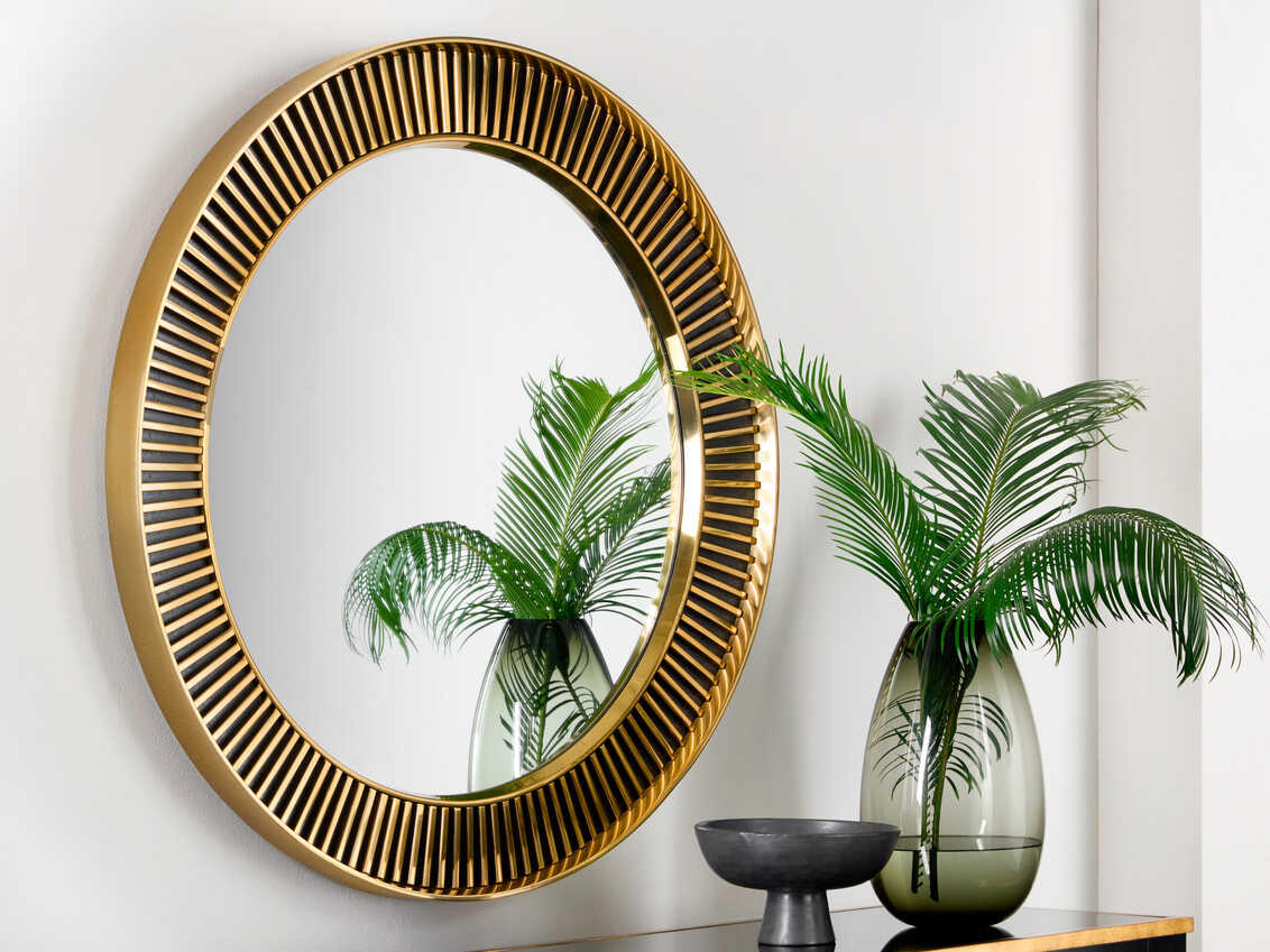 Modern History Home Tuxedo Round Wall Mirror