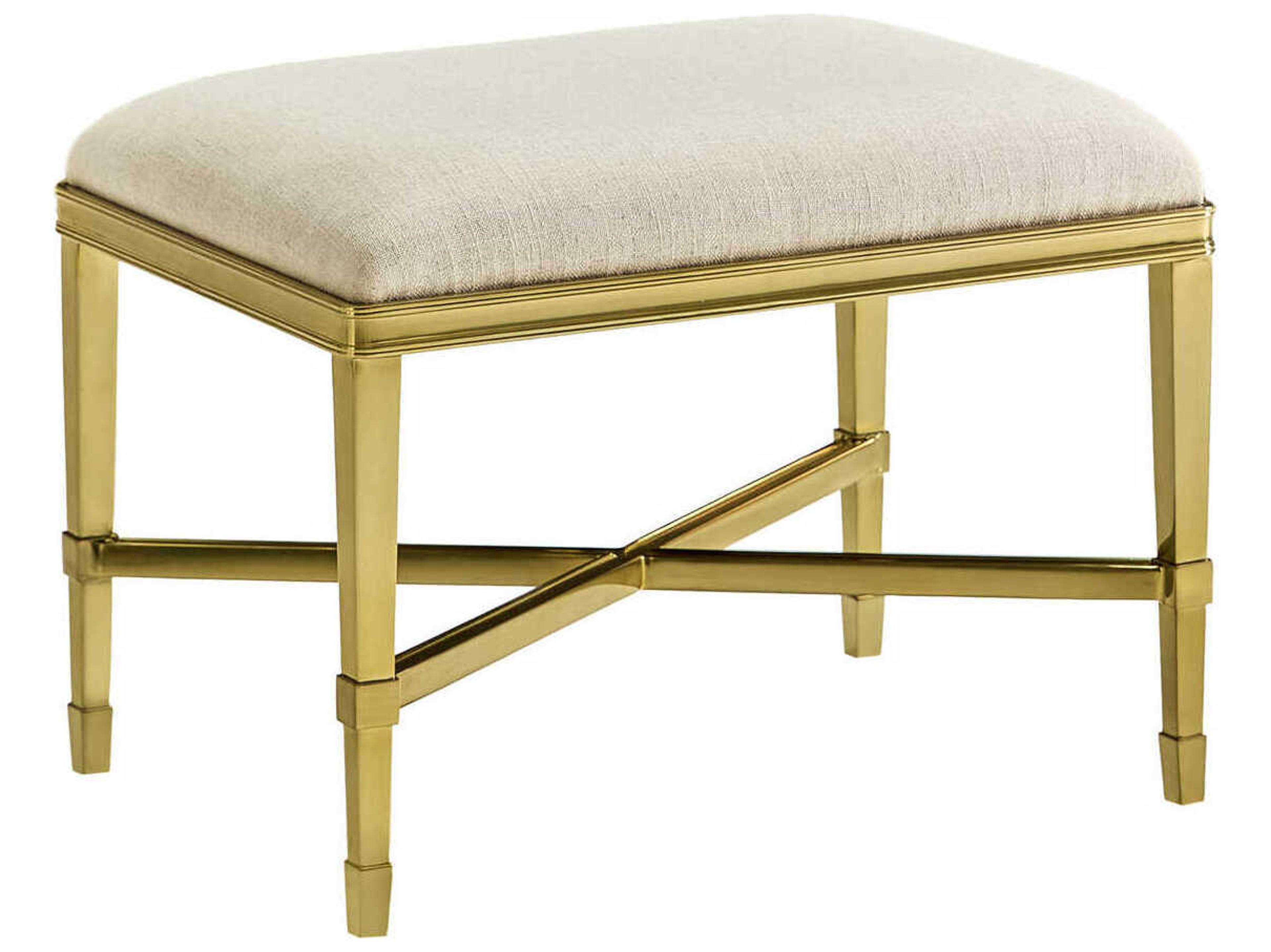 Modern History Home Brielle Gold Upholstered Accent Bench