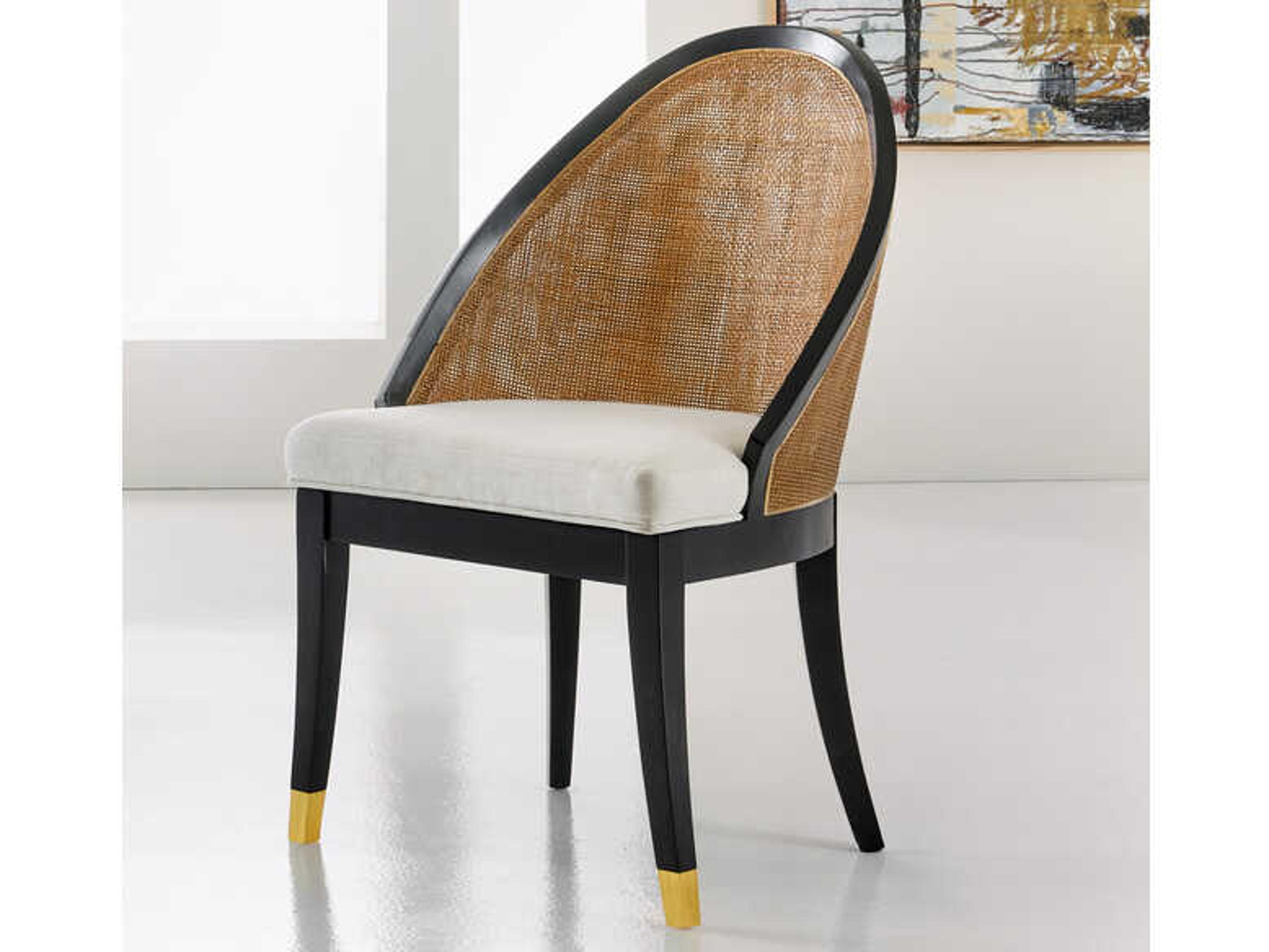 Modern History Home Lyon Black Upholstered Armless Dining Chair