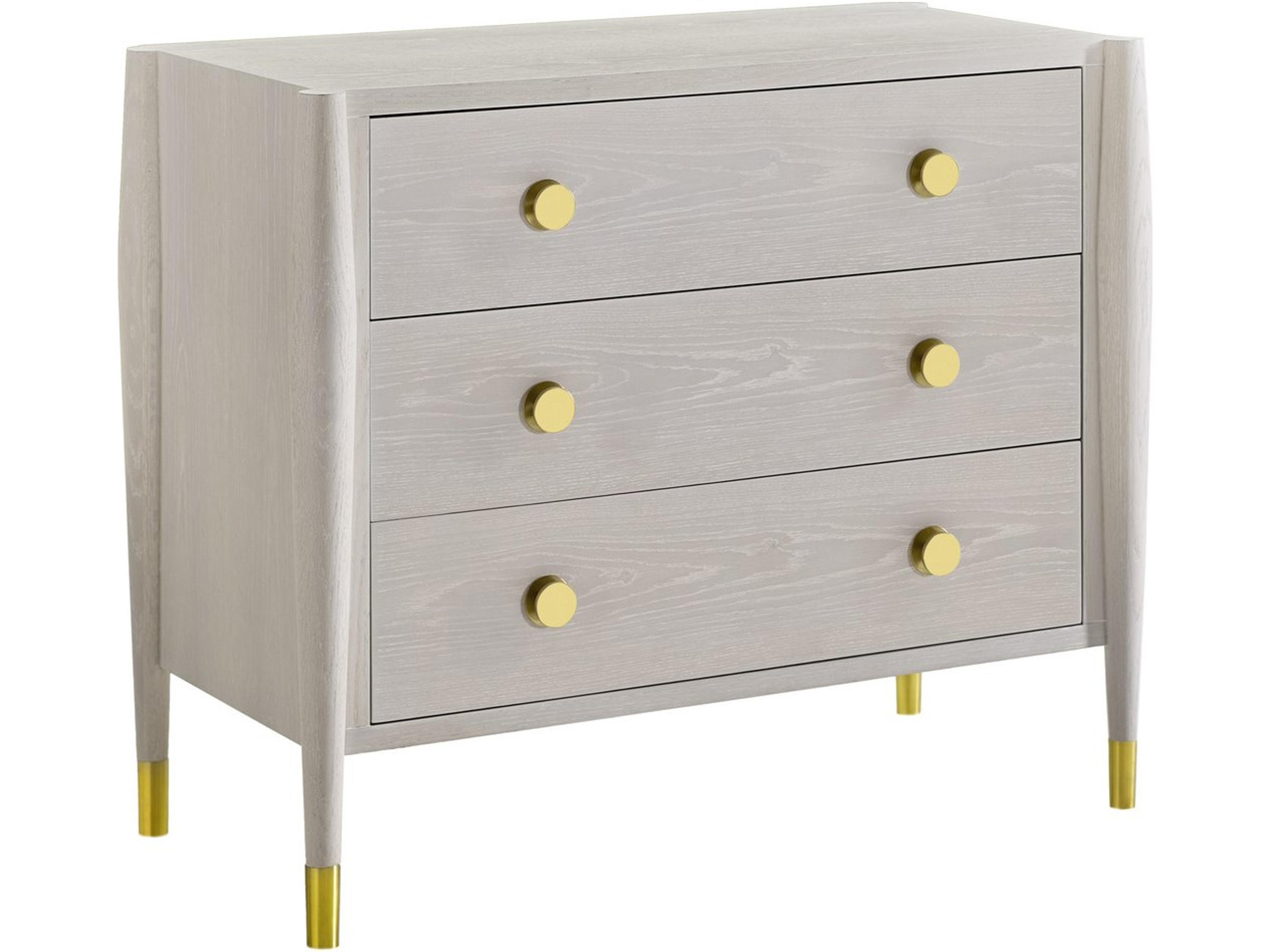 Modern History Home Concourde 3-Drawers Gray Nightstand