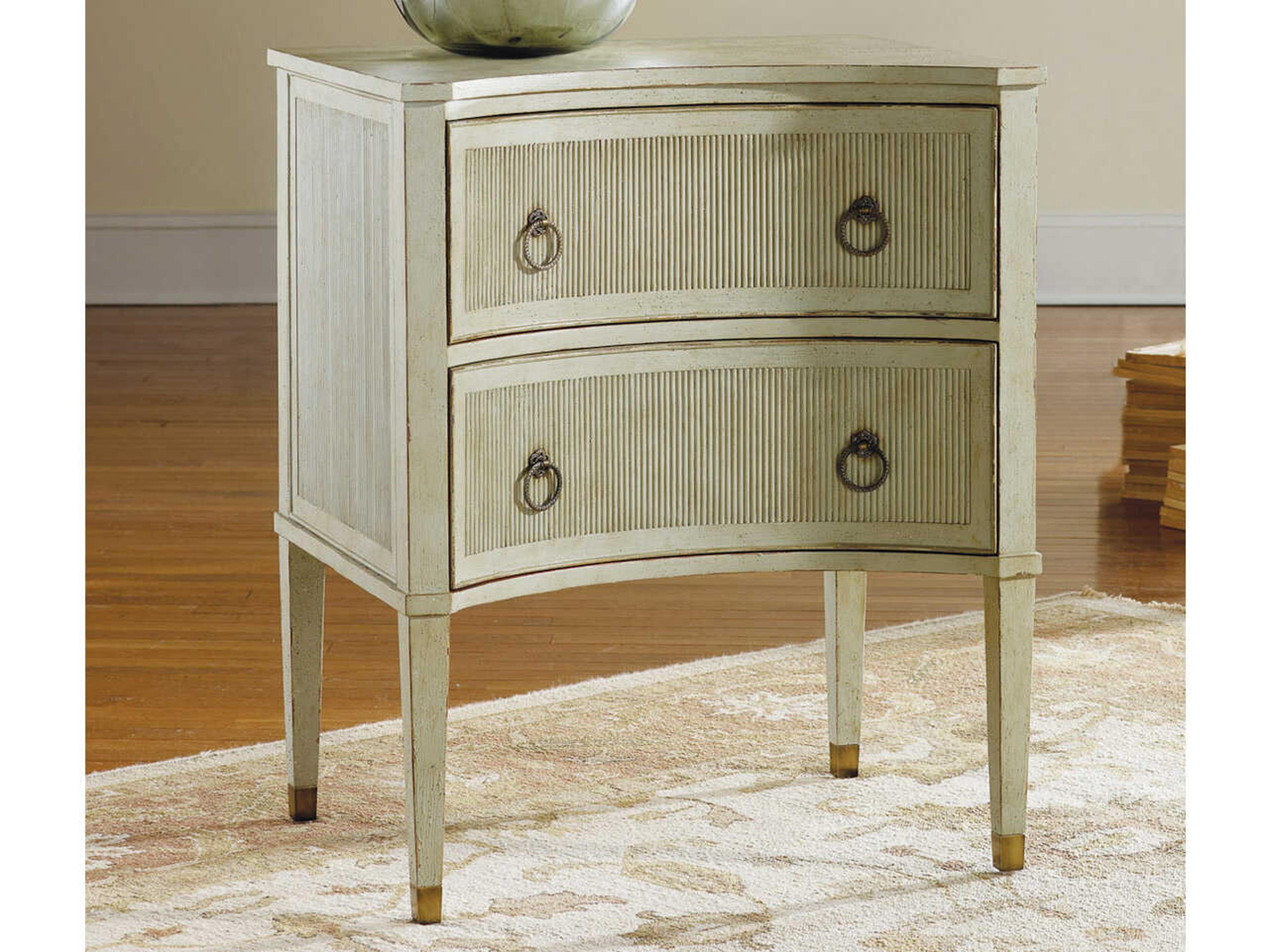 Modern History Home Gustavian 2-Drawers Gray Nightstand