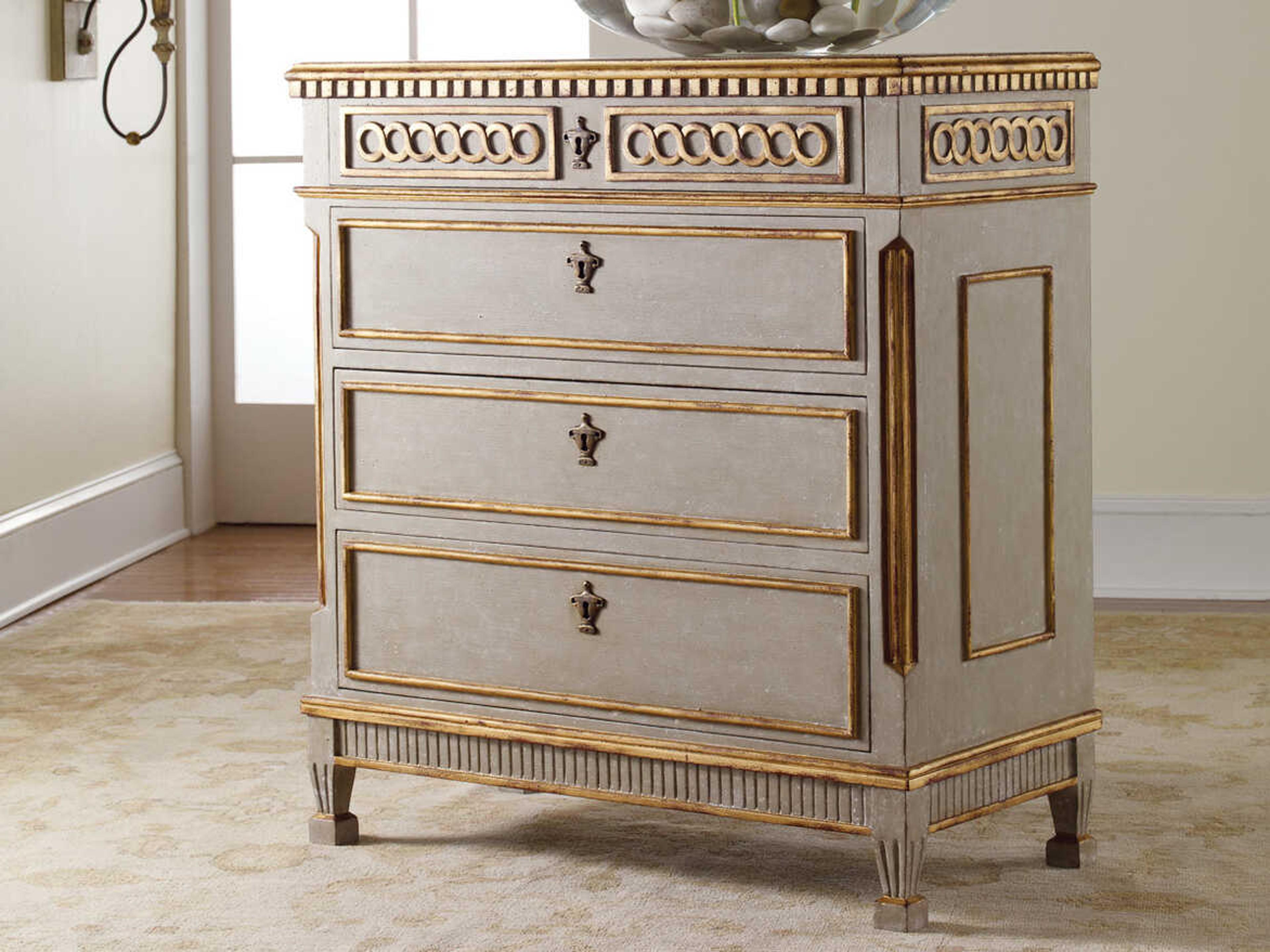 Modern History Home Regency Beige Mahogany Wood Accent Chest