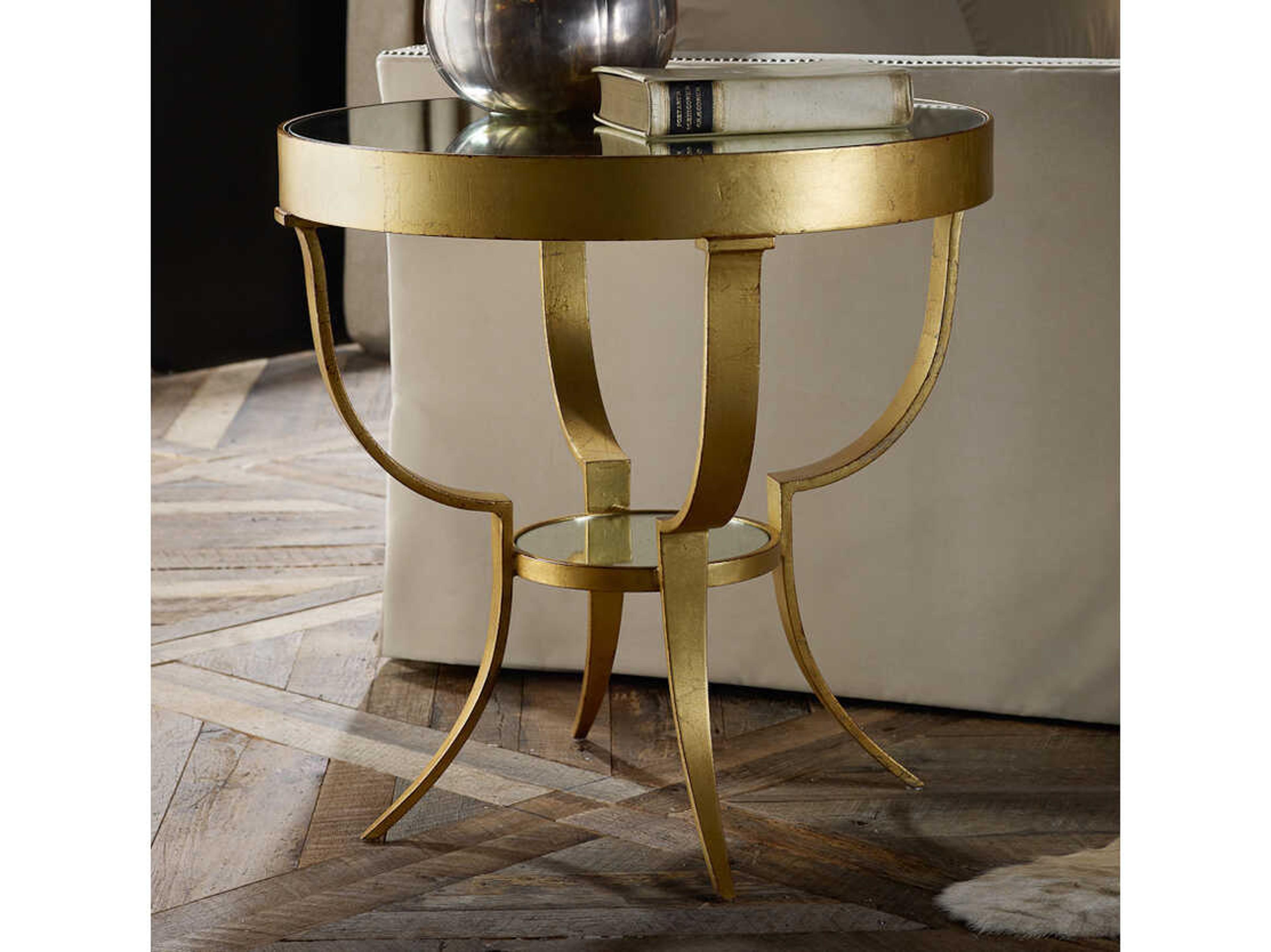Modern History Home Gueridon Round Mirror End Table