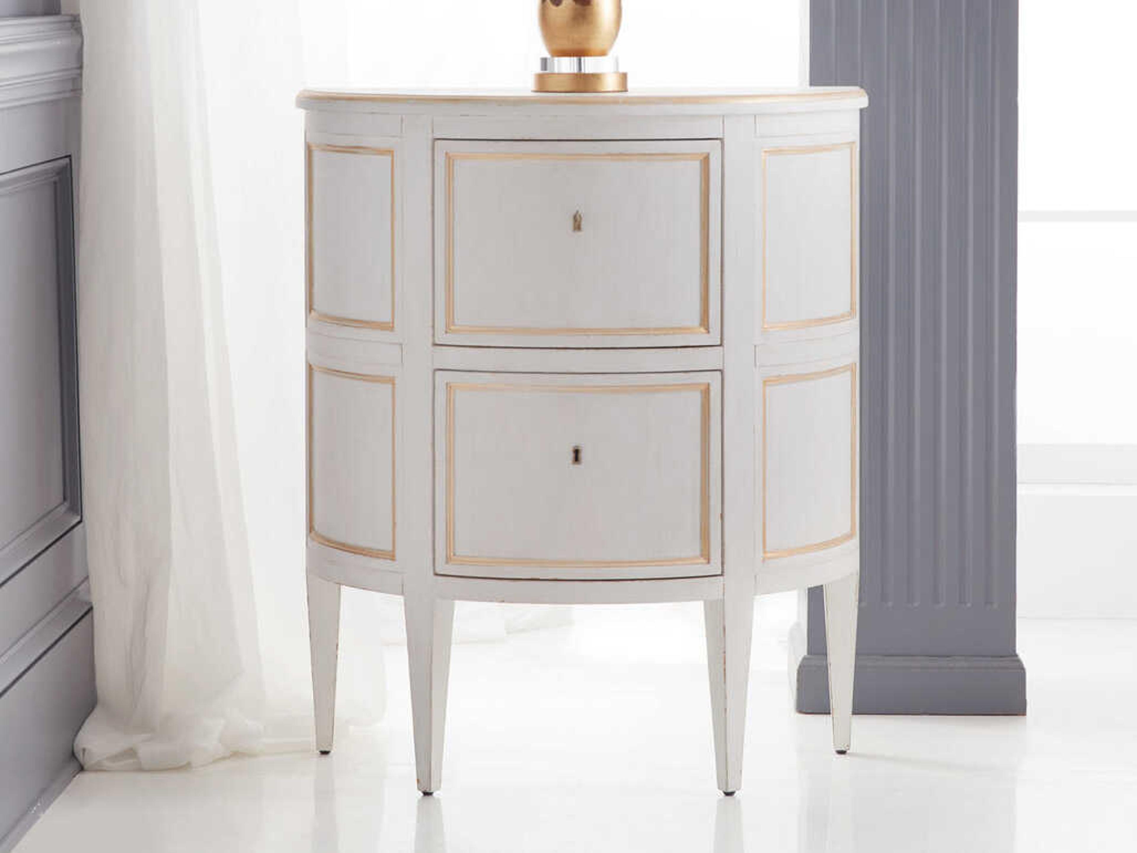 Modern History Home Covington Demilune Wood White Painted Console Table