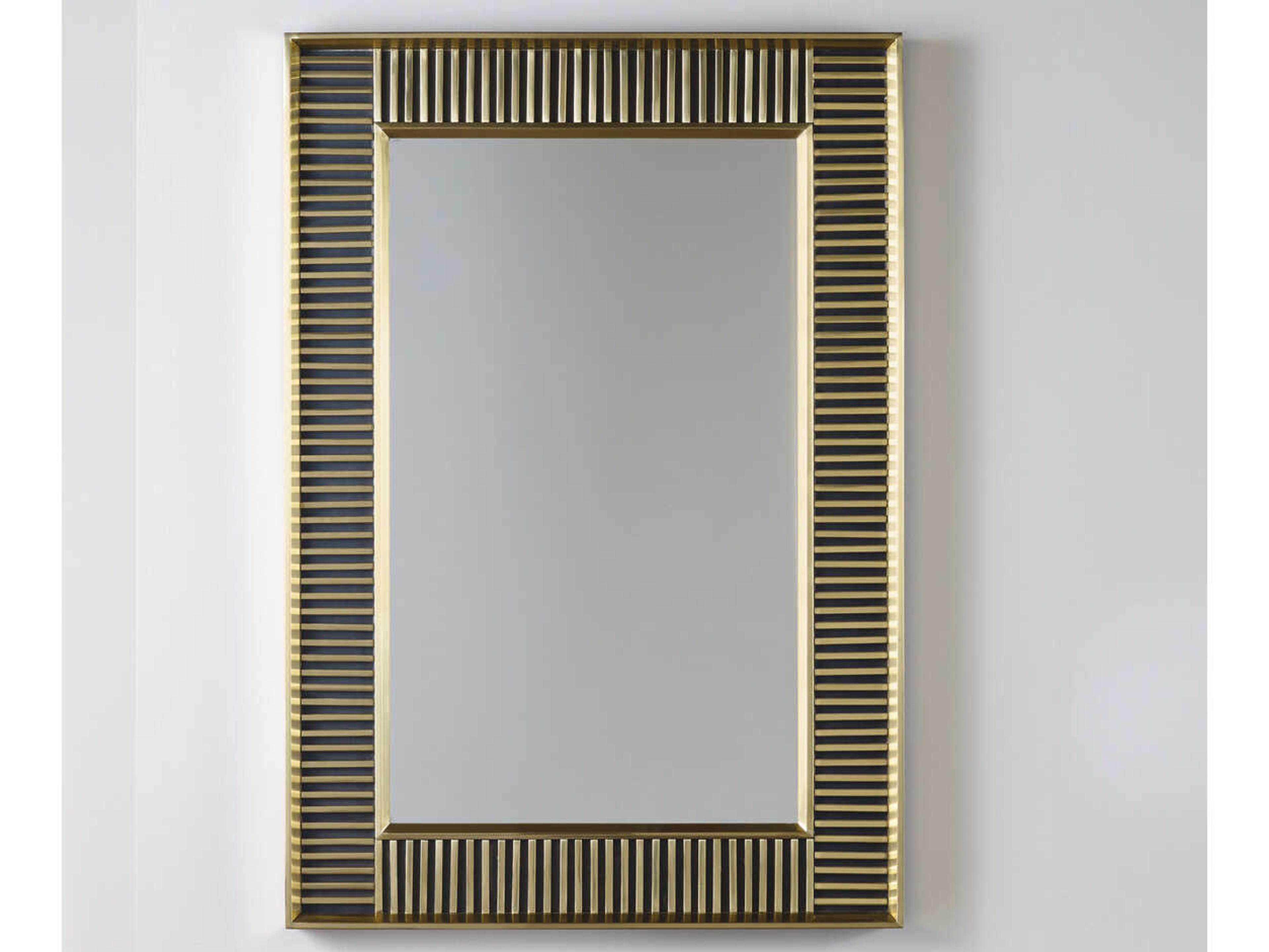 Modern History Home Tuxedo Polished Brass Rectangular Wall Mirror