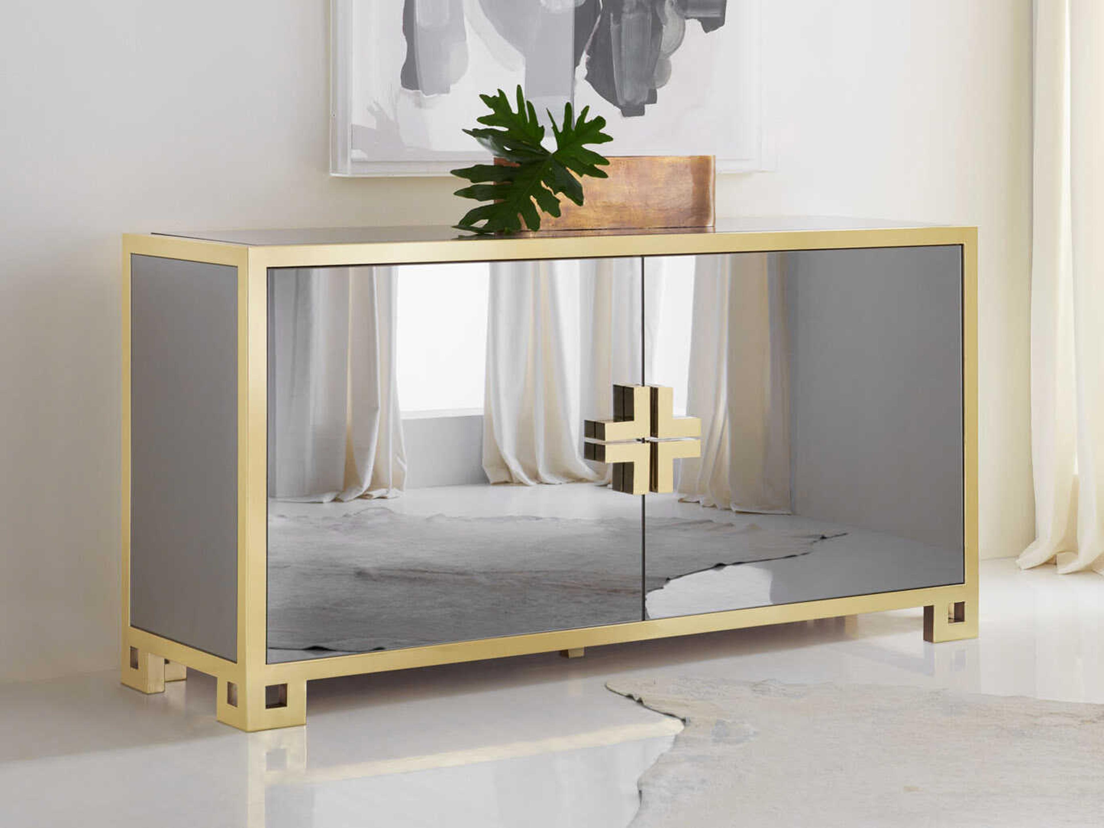 Modern History Home Smoked Mirror 67" Sideboard