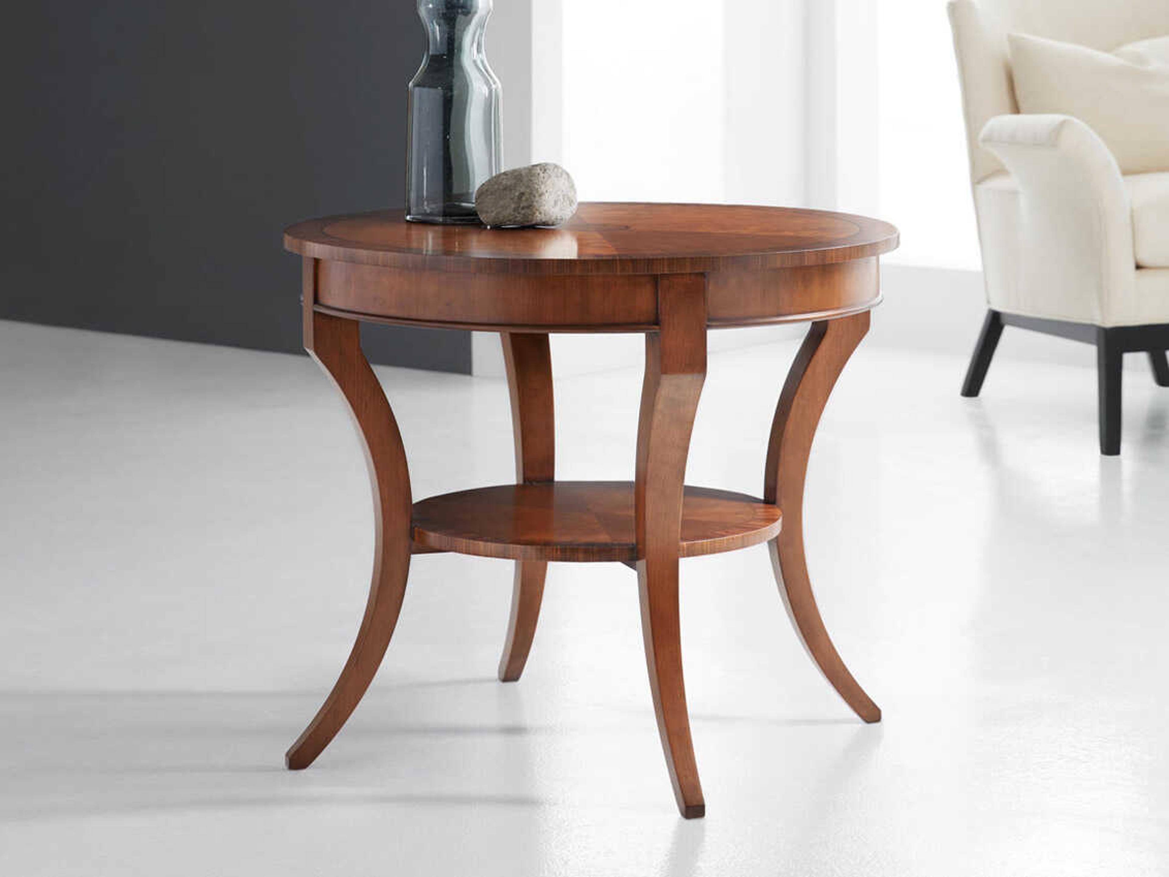 Modern History Home Round Wood End Table