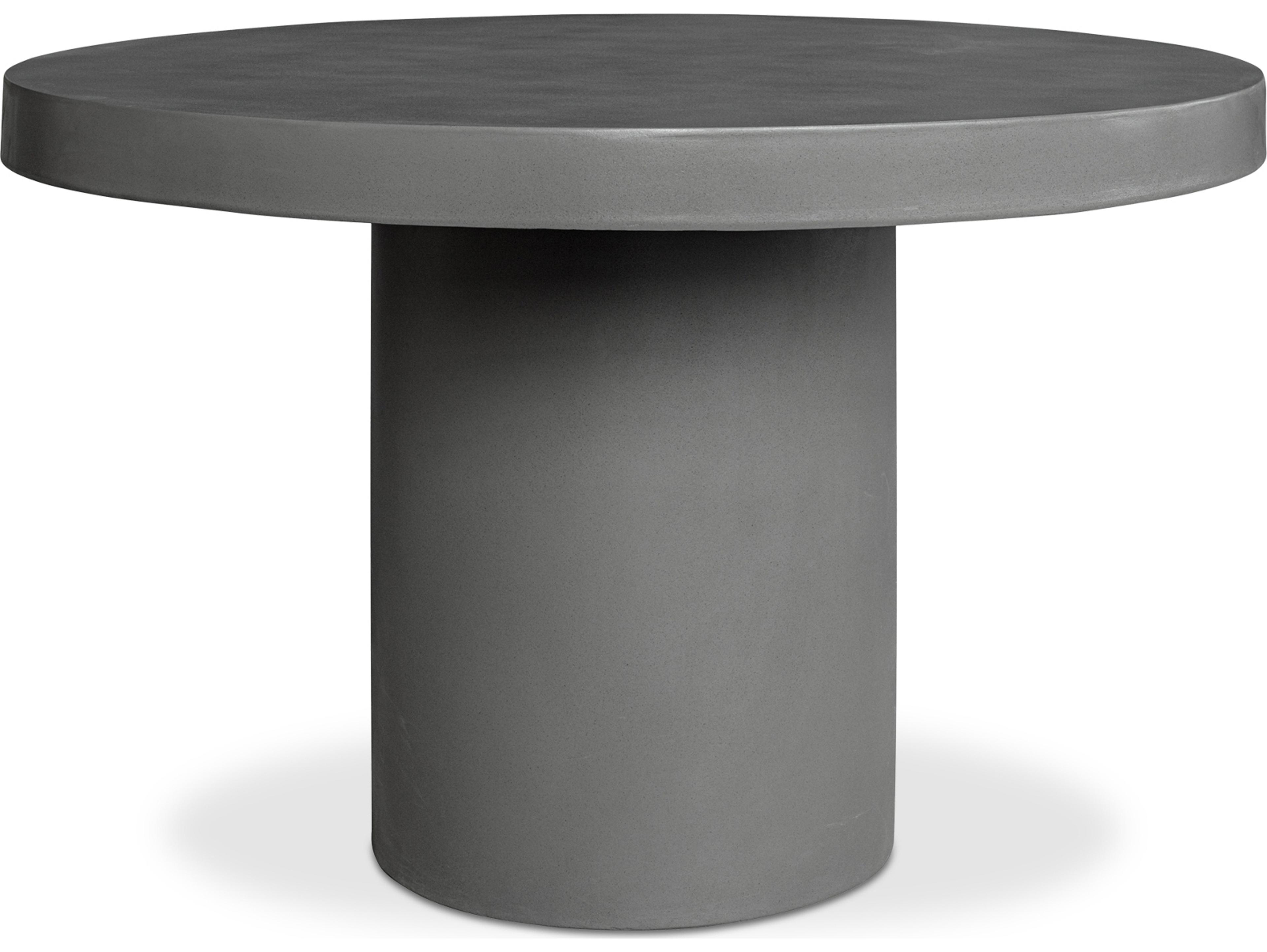 Moe's Home Outdoor Cassius Round Dining Table Dark Grey